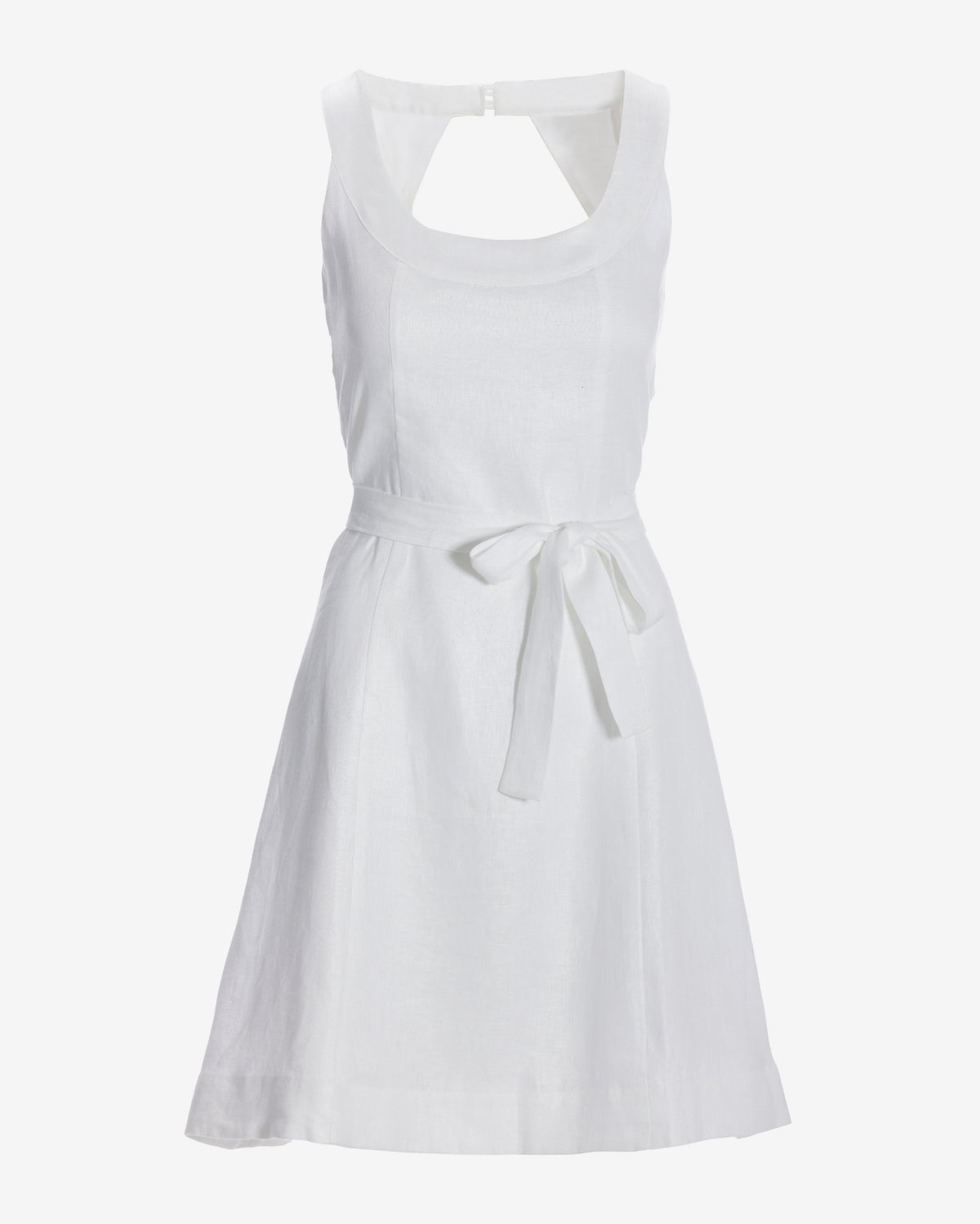 Polished Linen Versatile A Line Dress White