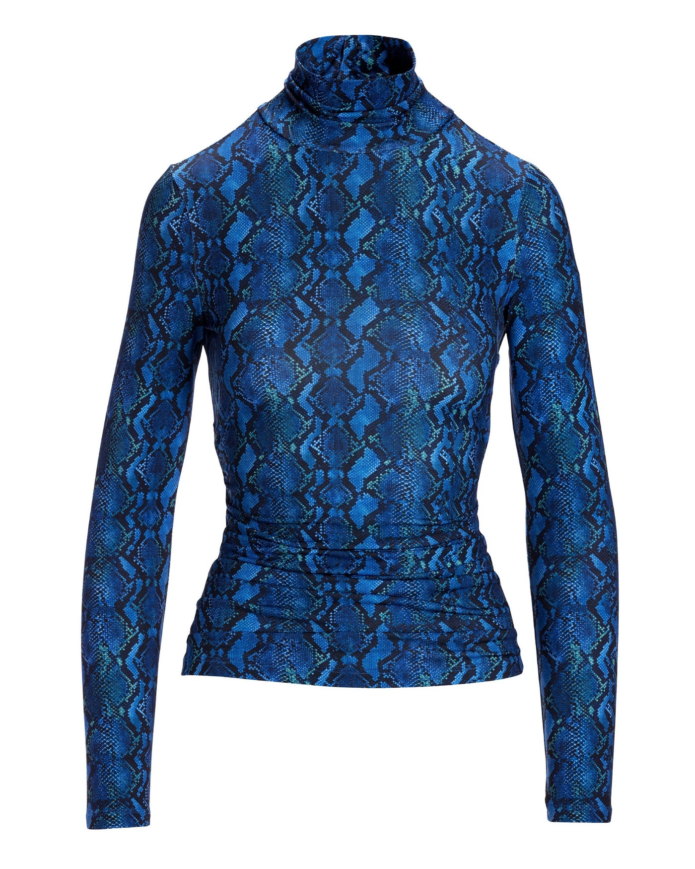 So Chic Exploded Snake Turtleneck Blue