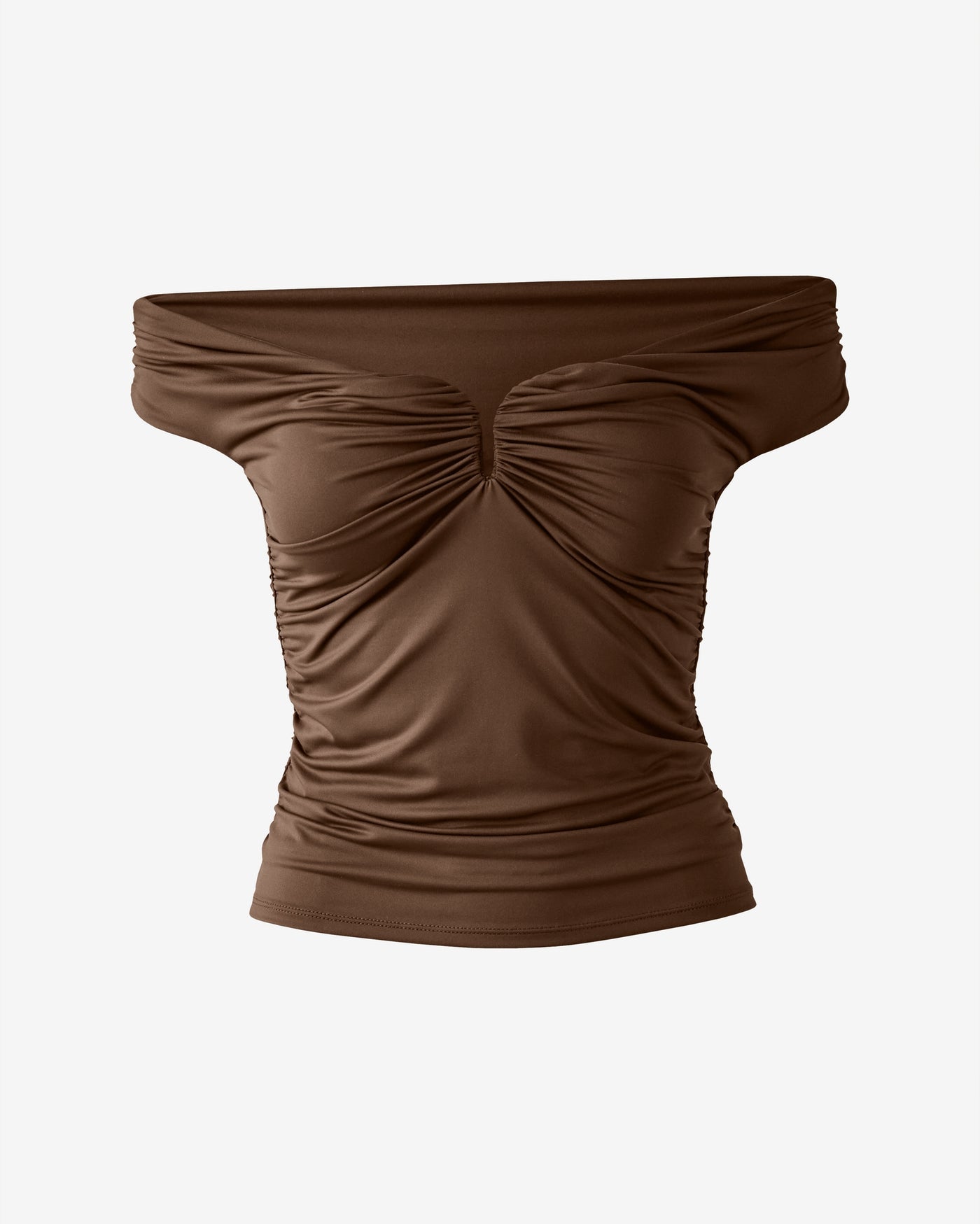 Ruched Sweetheart Off the Shoulder Knit Top Dachshund