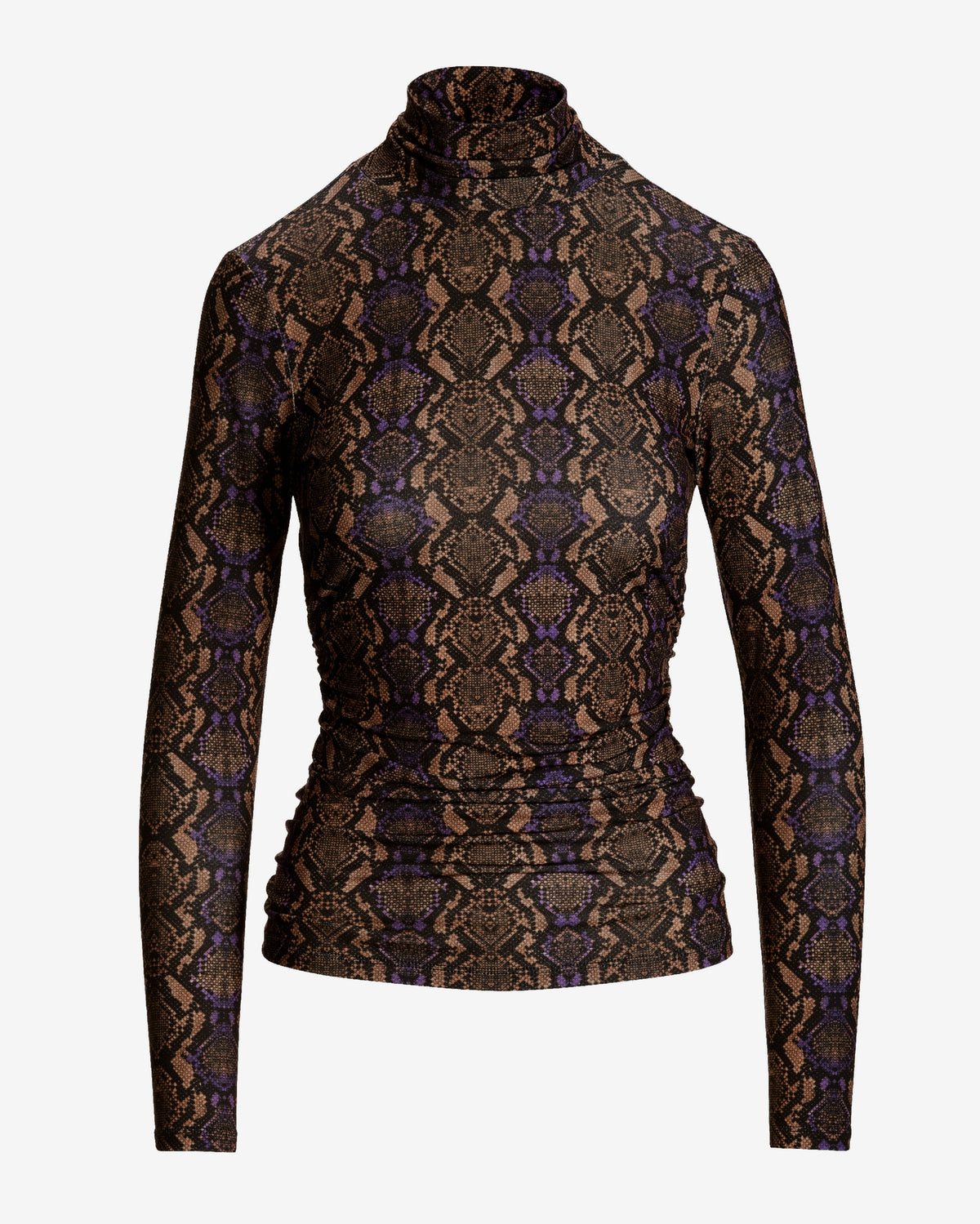 So Chic London Python Turtleneck Top Brown/Purple