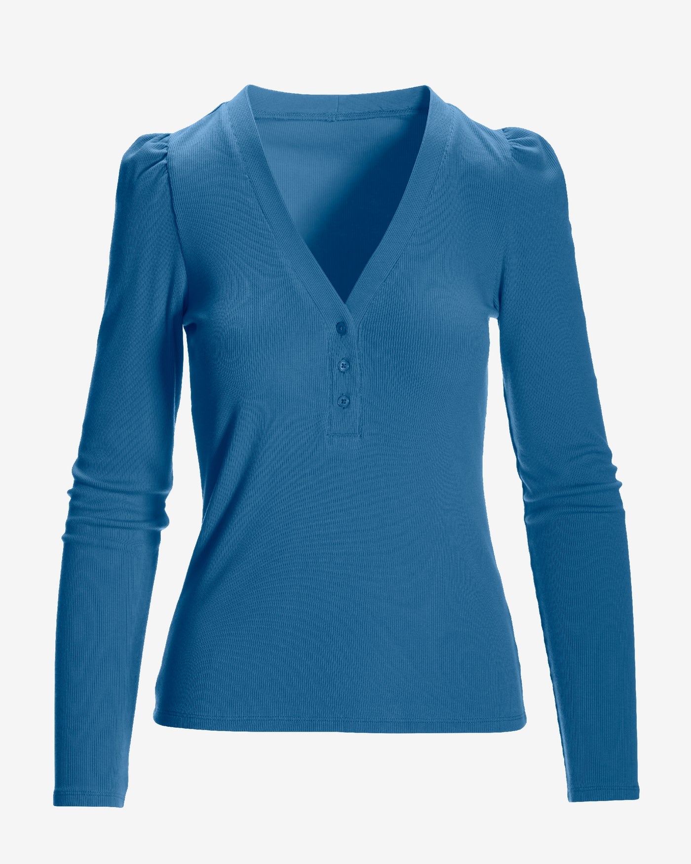 So Essential Henley Puff Long Sleeve Top Riviera