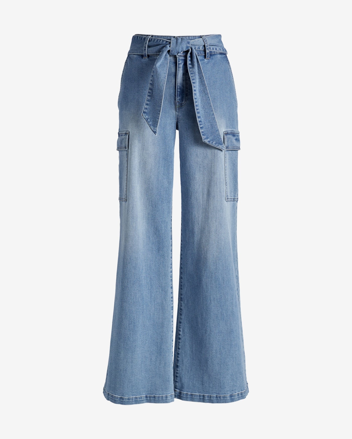 Relaxed Fit Self Tie Cargo Jean Medium Wash