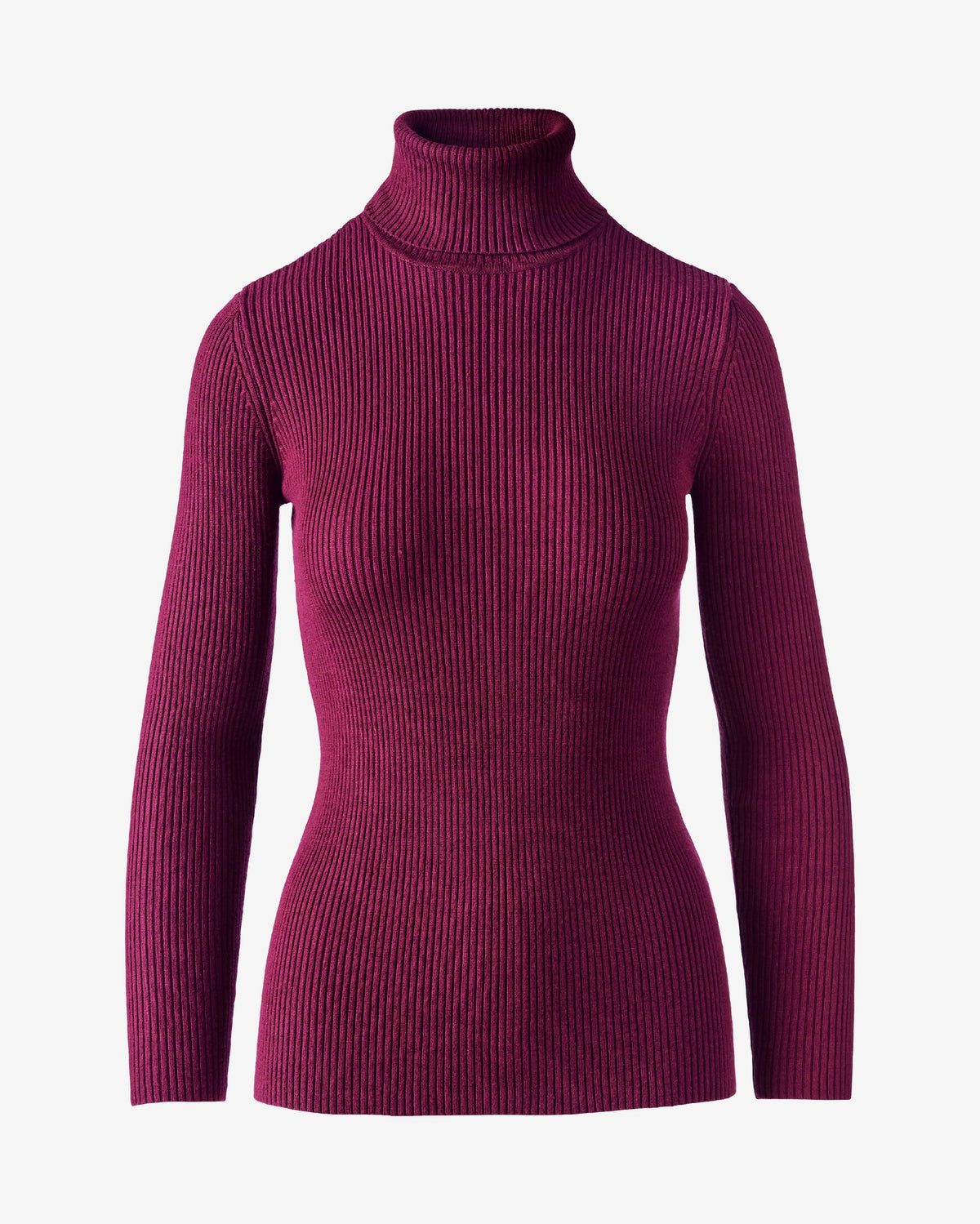 Ribbed Turtleneck Sweater Oxblood