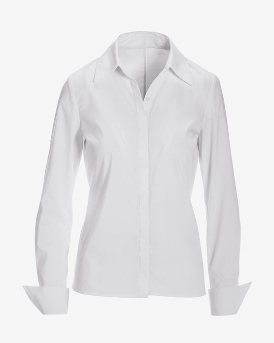 Sophia Button Up Poplin Shirt Pure White