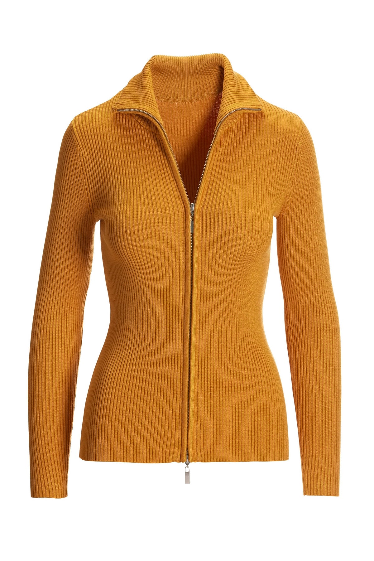 Ribbed Full Zip Cardigan Golden Glow