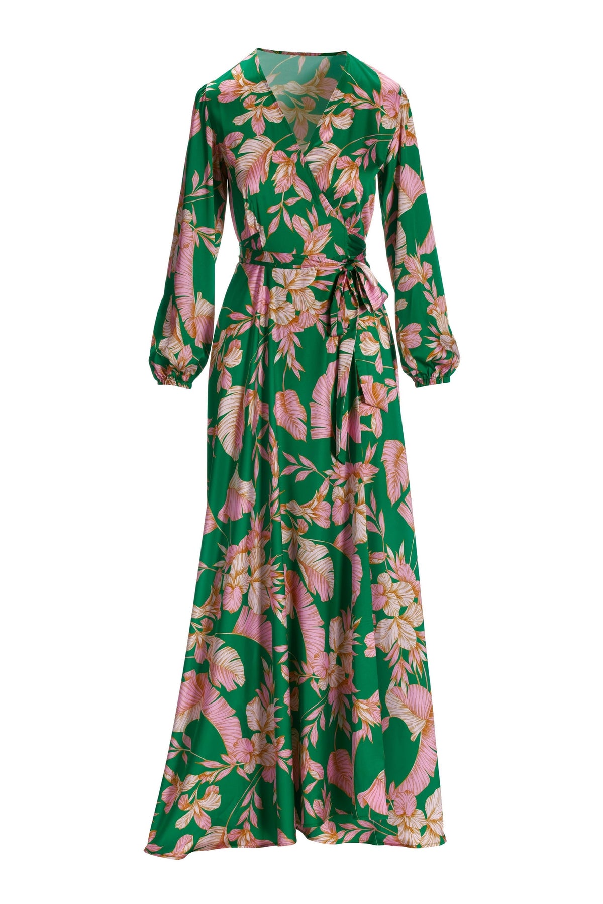 Tropical Summer Wrap Maxi Green Multi