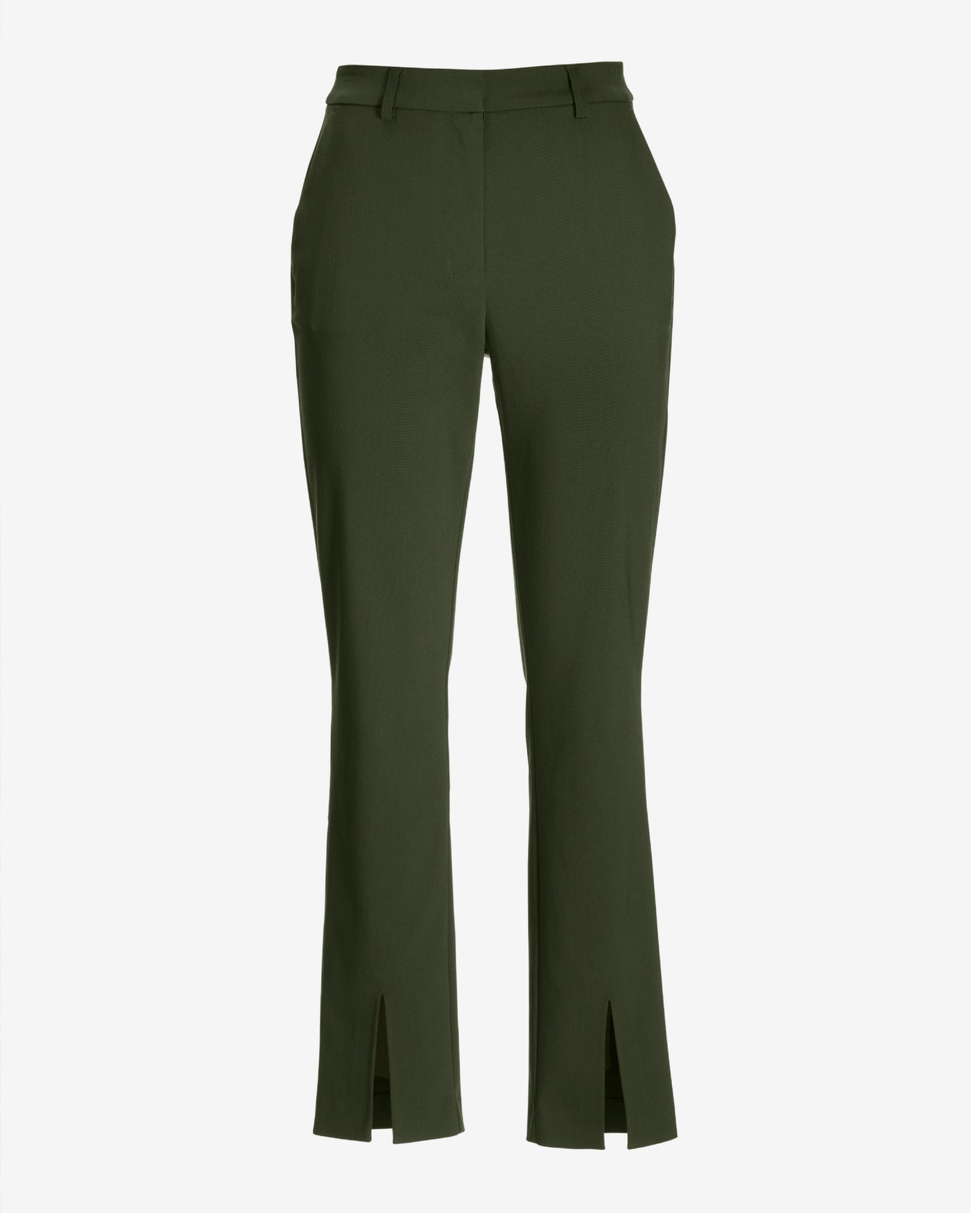Newport Modern Slim Straight Leg Slit Front Trouser Pant Olive Night