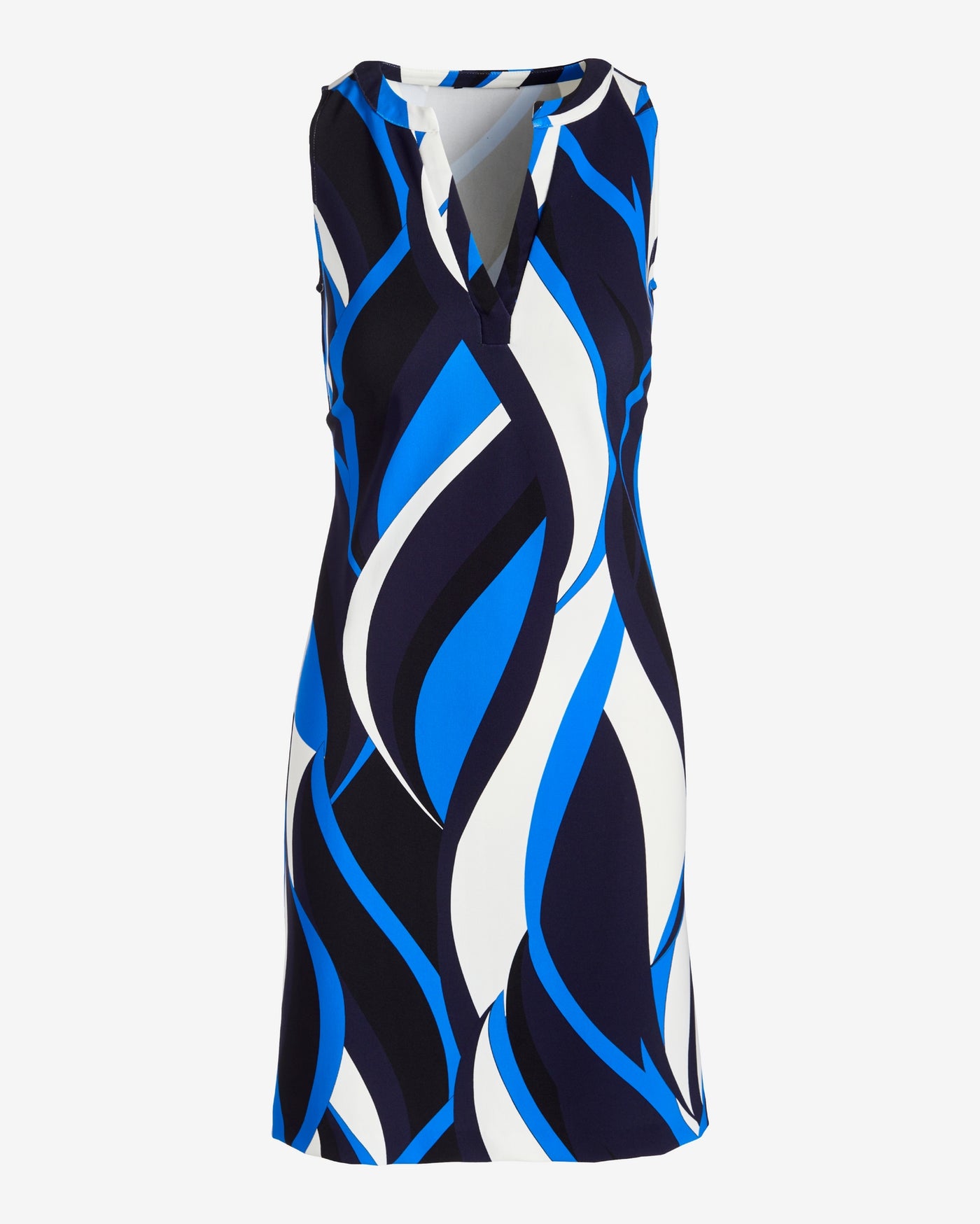 Beyond Travel Printed Shift Mini Dress Abstract Waves