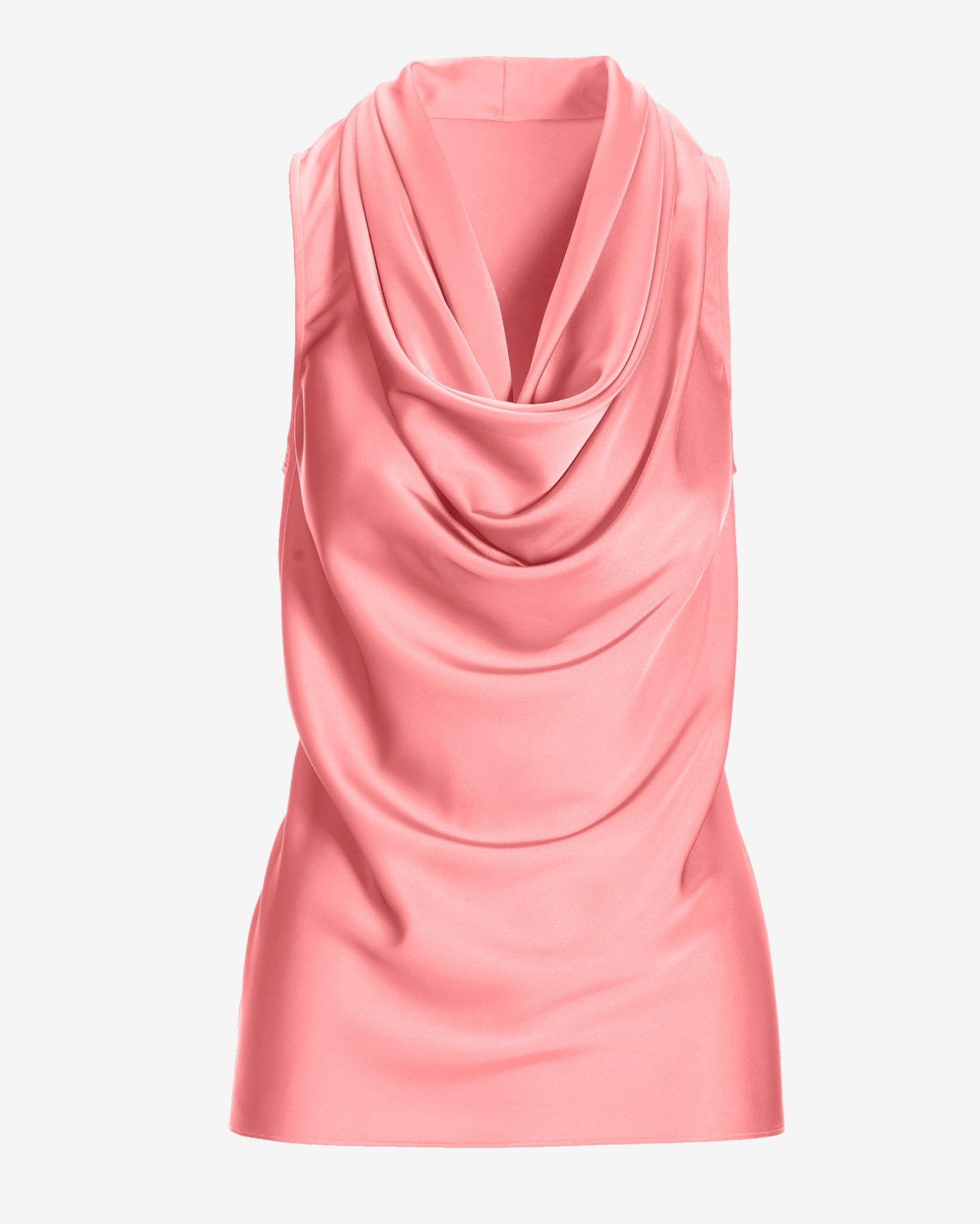 Marilyn Cowl-Neck Charmeuse Blouse Peony