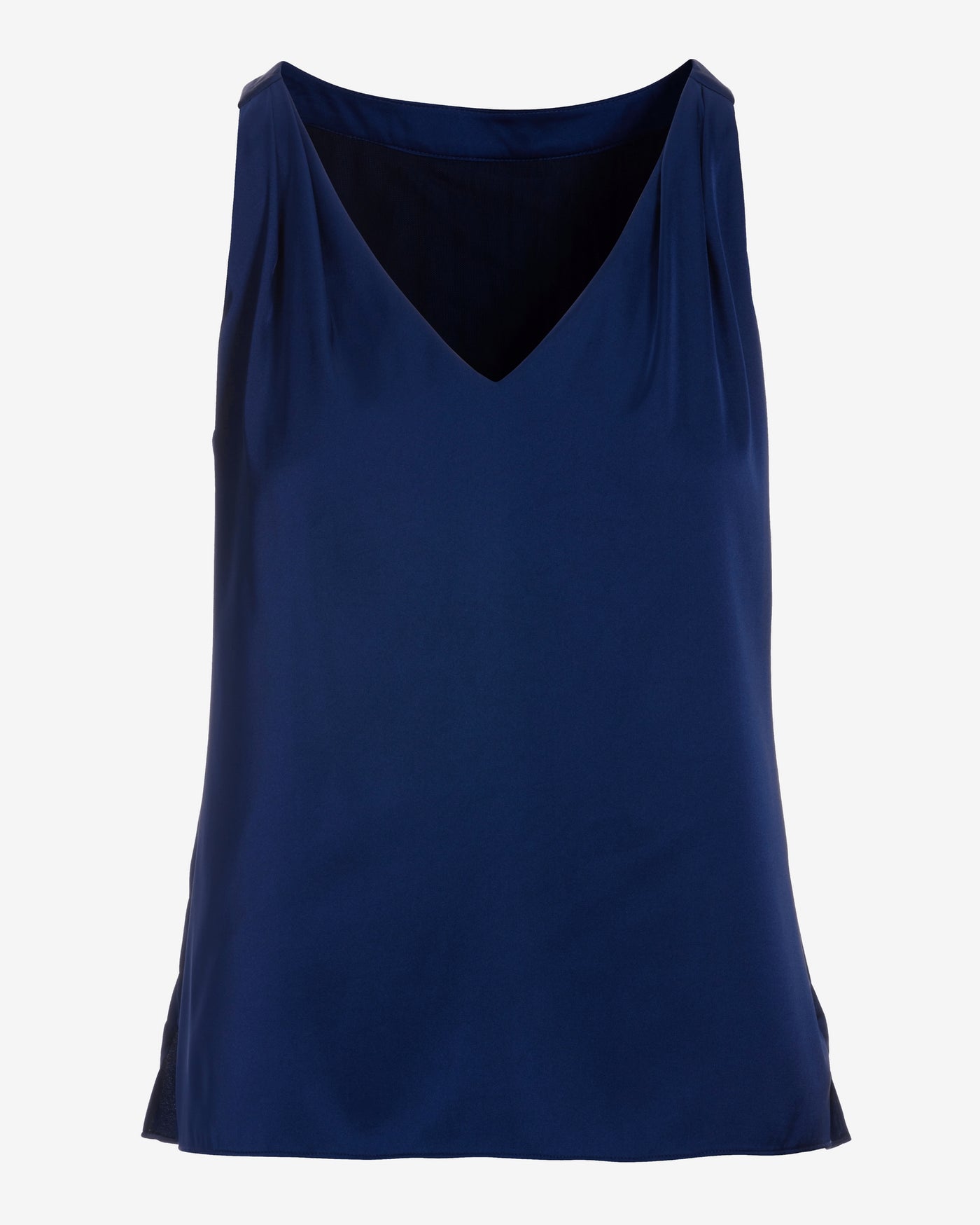 Nikki V-Neck Charmeuse Blouse Navy