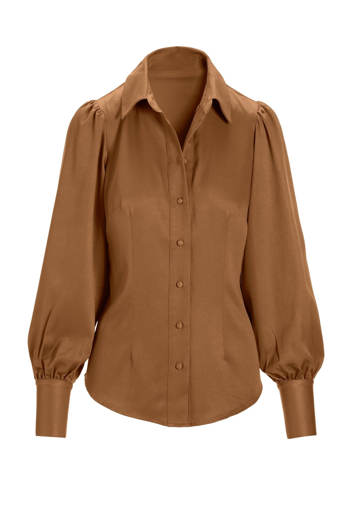 Victoria Chic Drama Sleeve Shirt Cognac