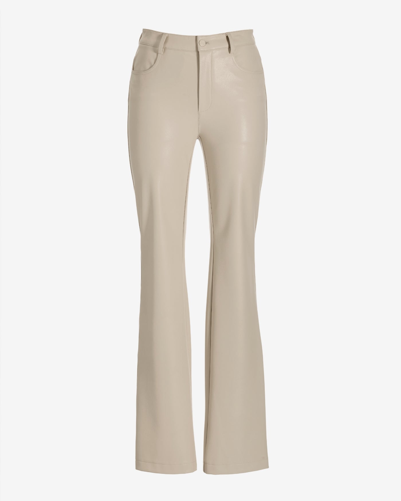 Monterey Faux Leather Five Pocket Bootcut Pant Bone