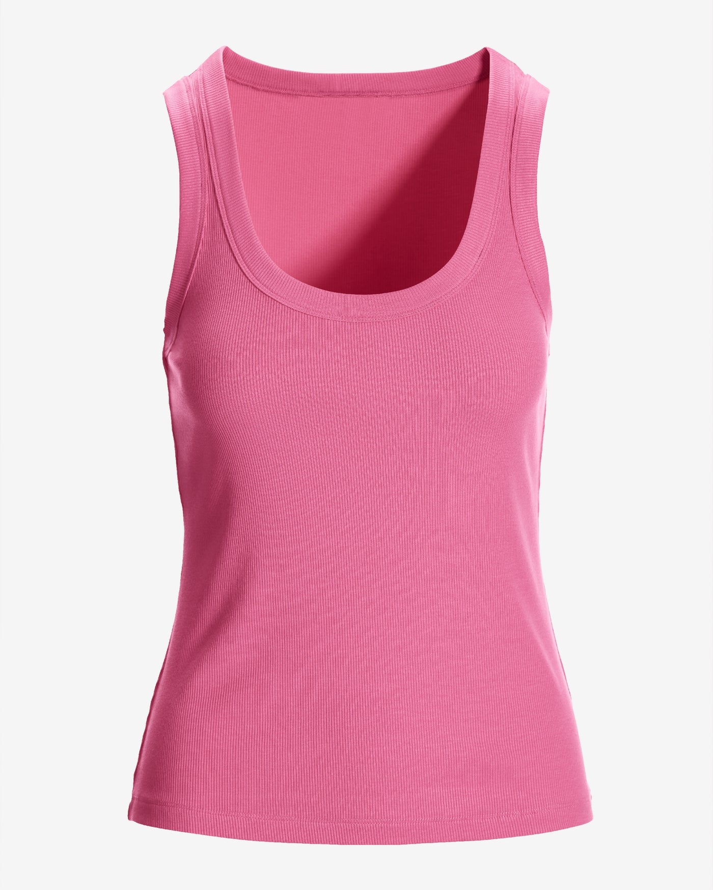 So Essential Scoop Neck Ribbed Top Aurora Pink