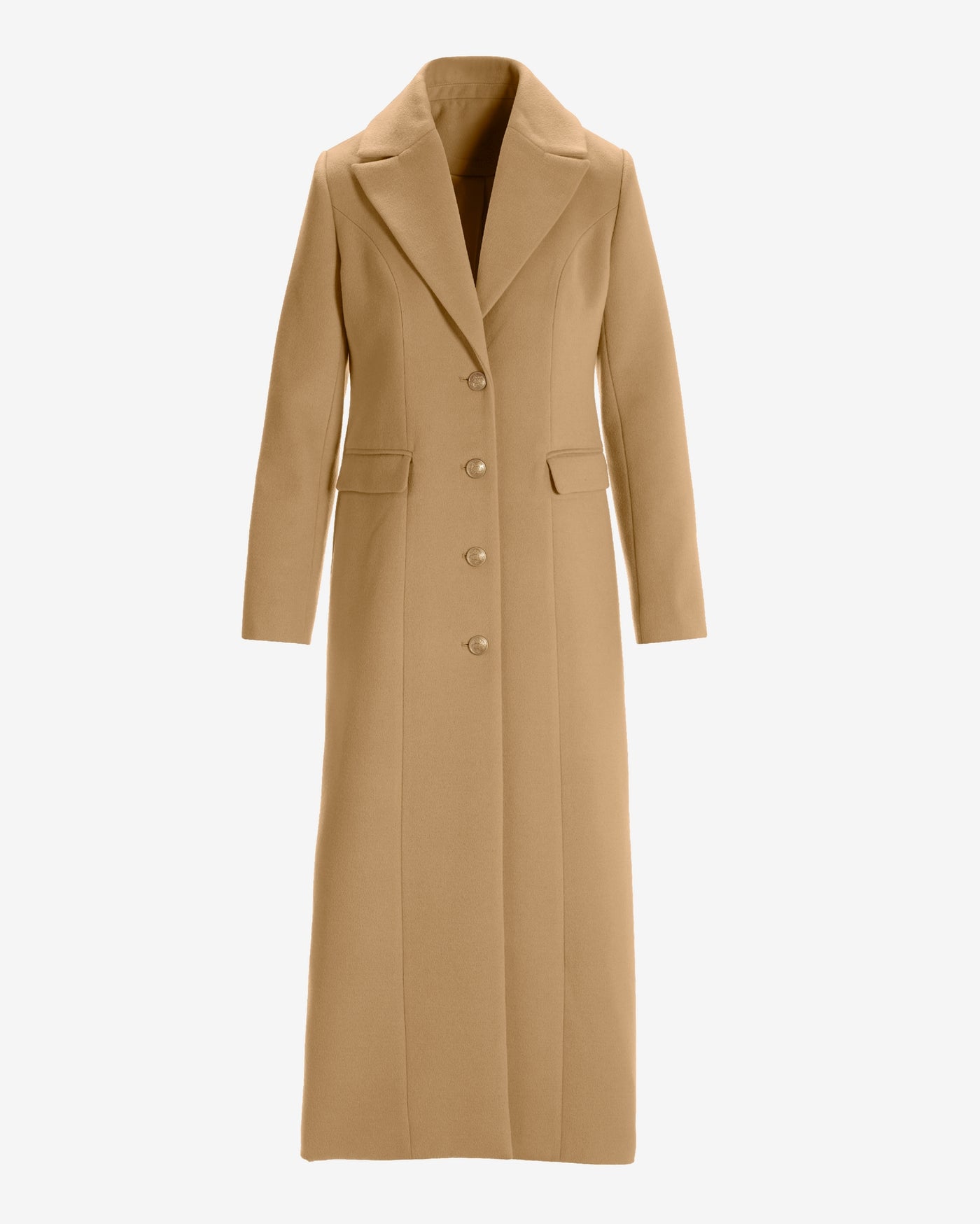 Full Length Classic Tailored Coat Camel