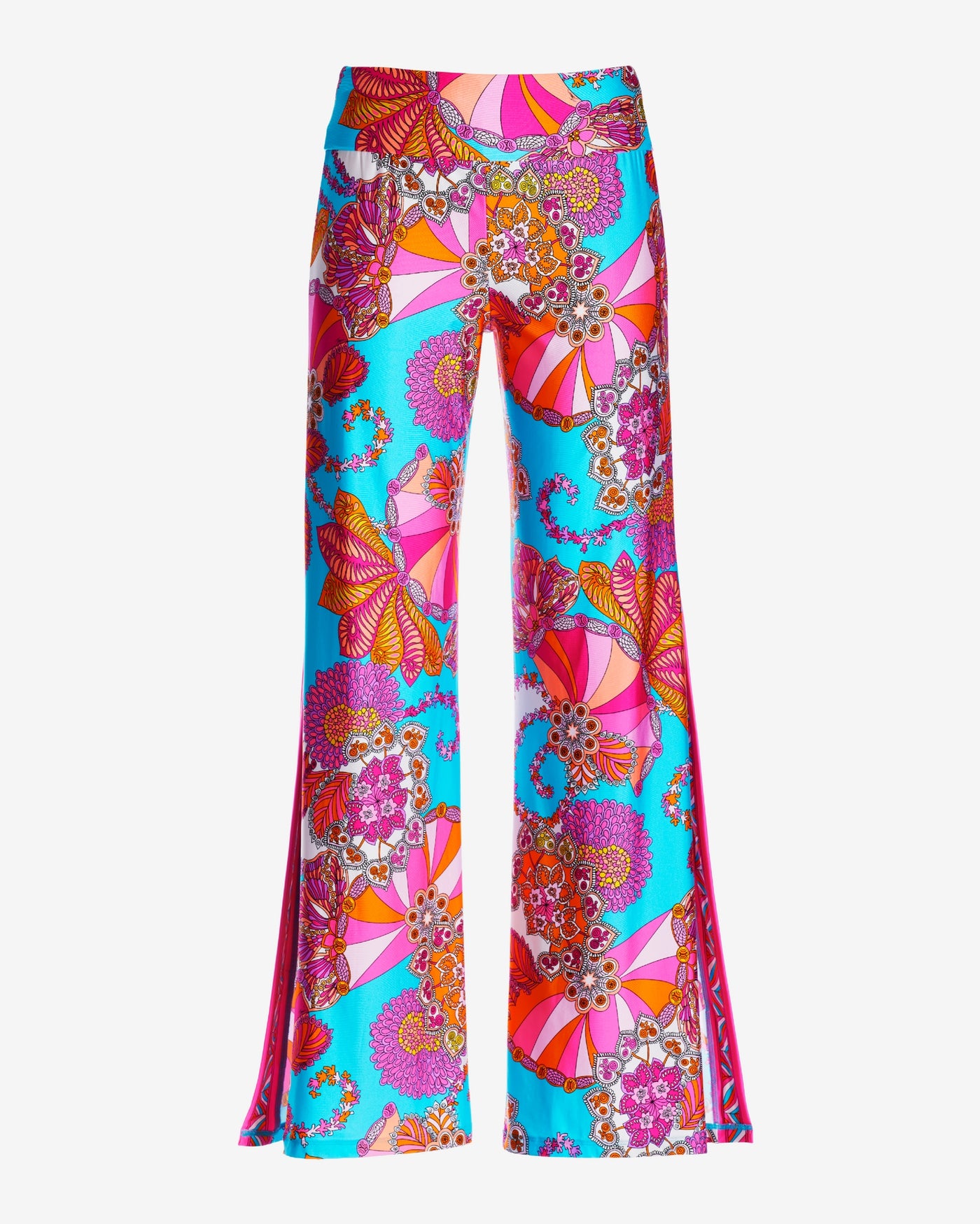 Border Printed Side Slit Pant Multi