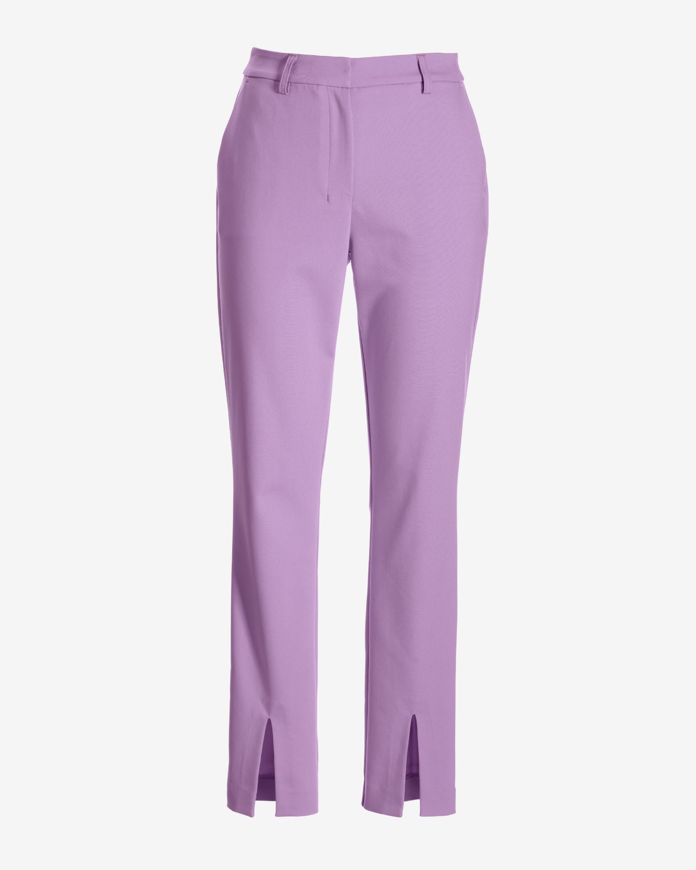 Newport Modern Slim Straight Leg Slit Front Trouser Pant Sheer Lilac