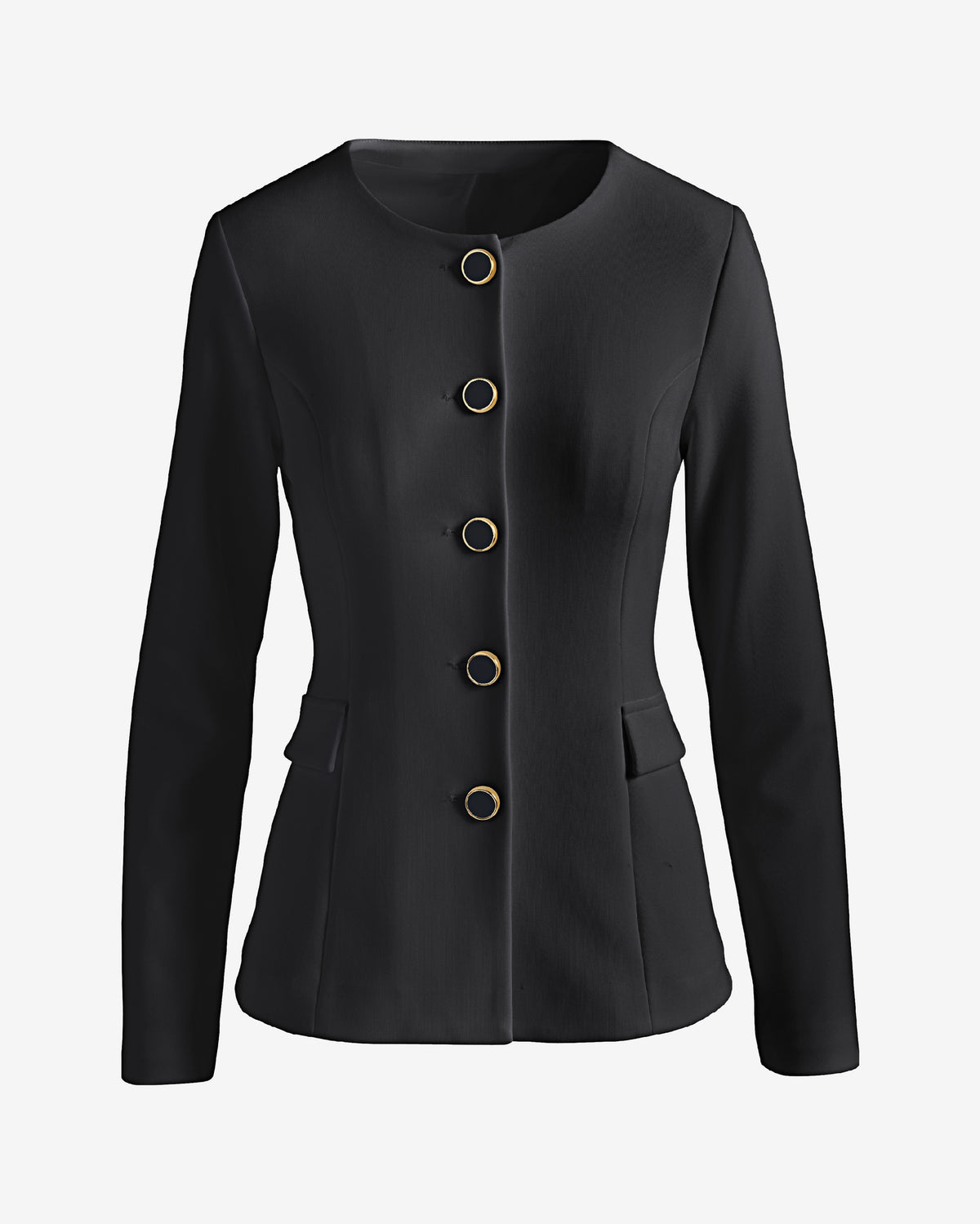 Beyond Travel Collarless Jacket Jet Black