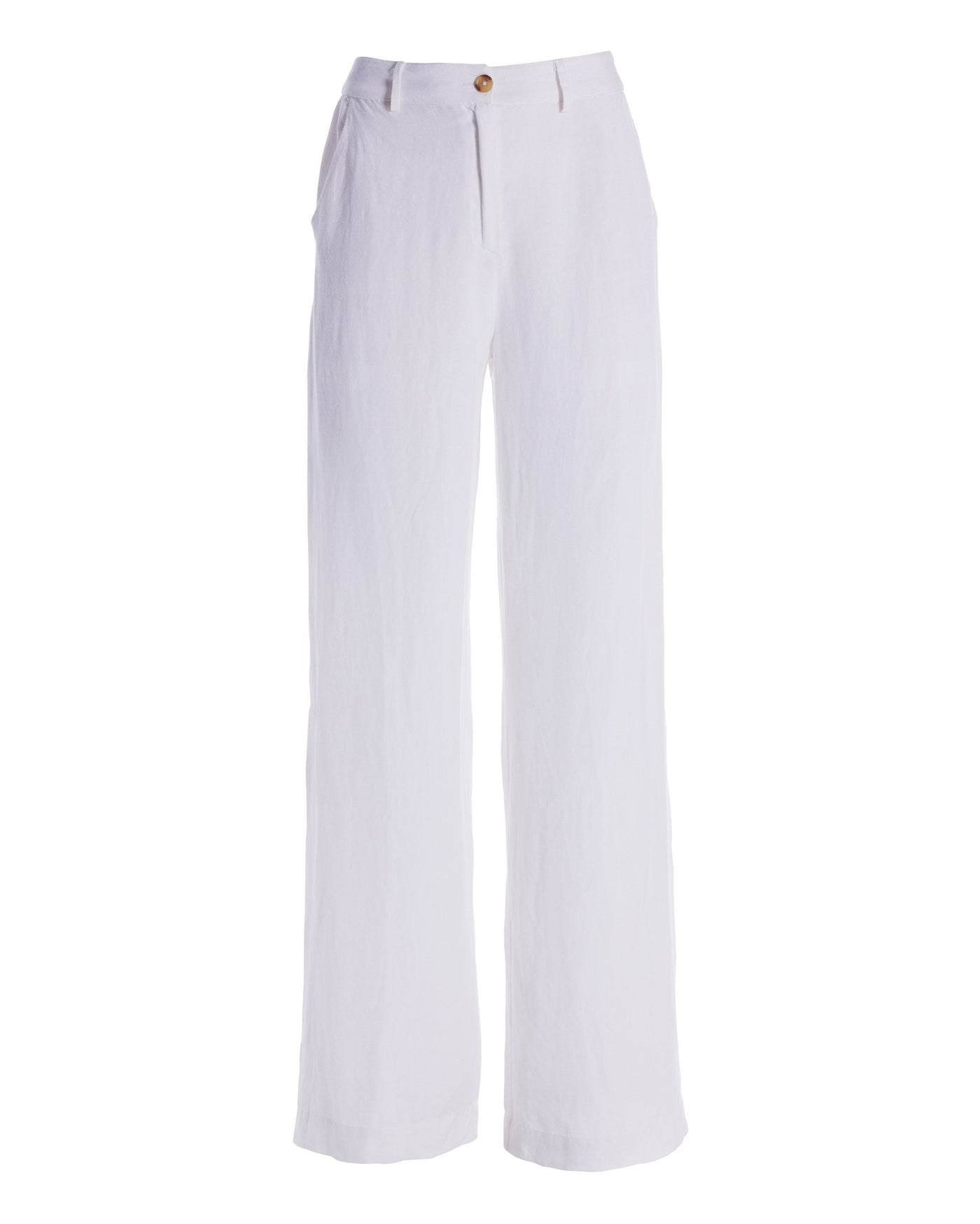 Linen Wide-Leg Pant White