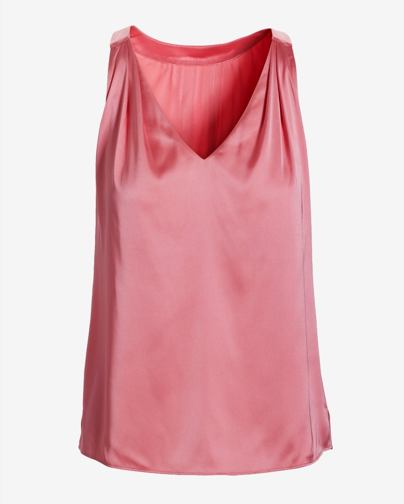 Nikki V-Neck Charmeuse Blouse Morning Glory