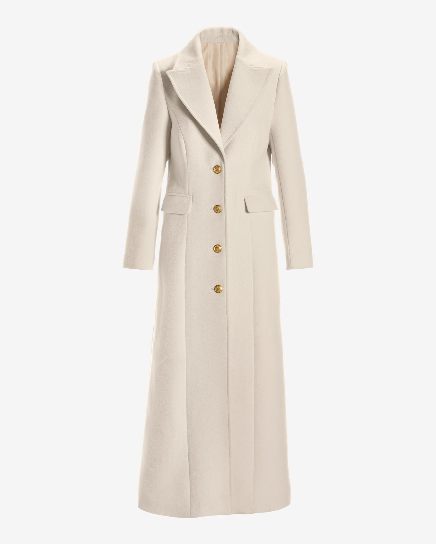 Full Length Classic Tailored Coat Ivory