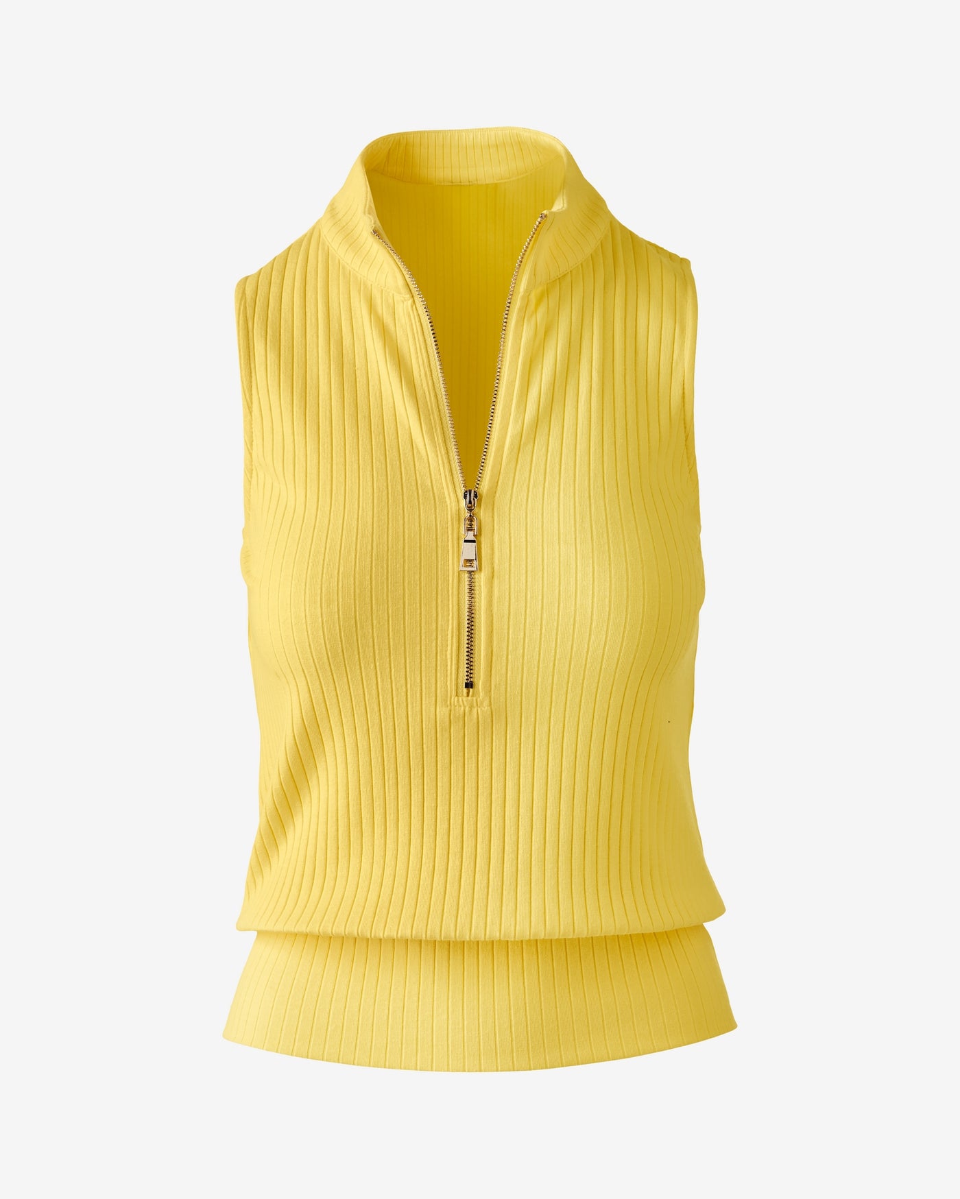 Sleeveless Zip Up Tank Lemon Drop