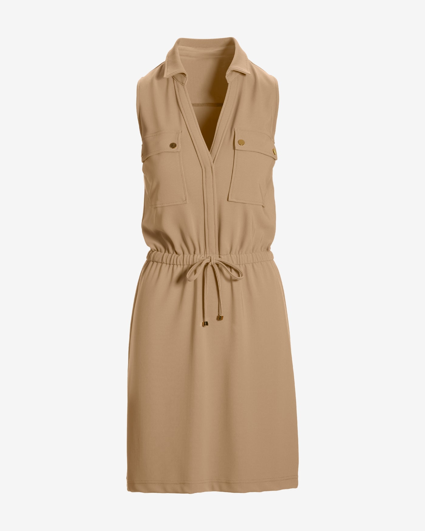 Beyond Travel Chic Drawstring Utility Dress Natural