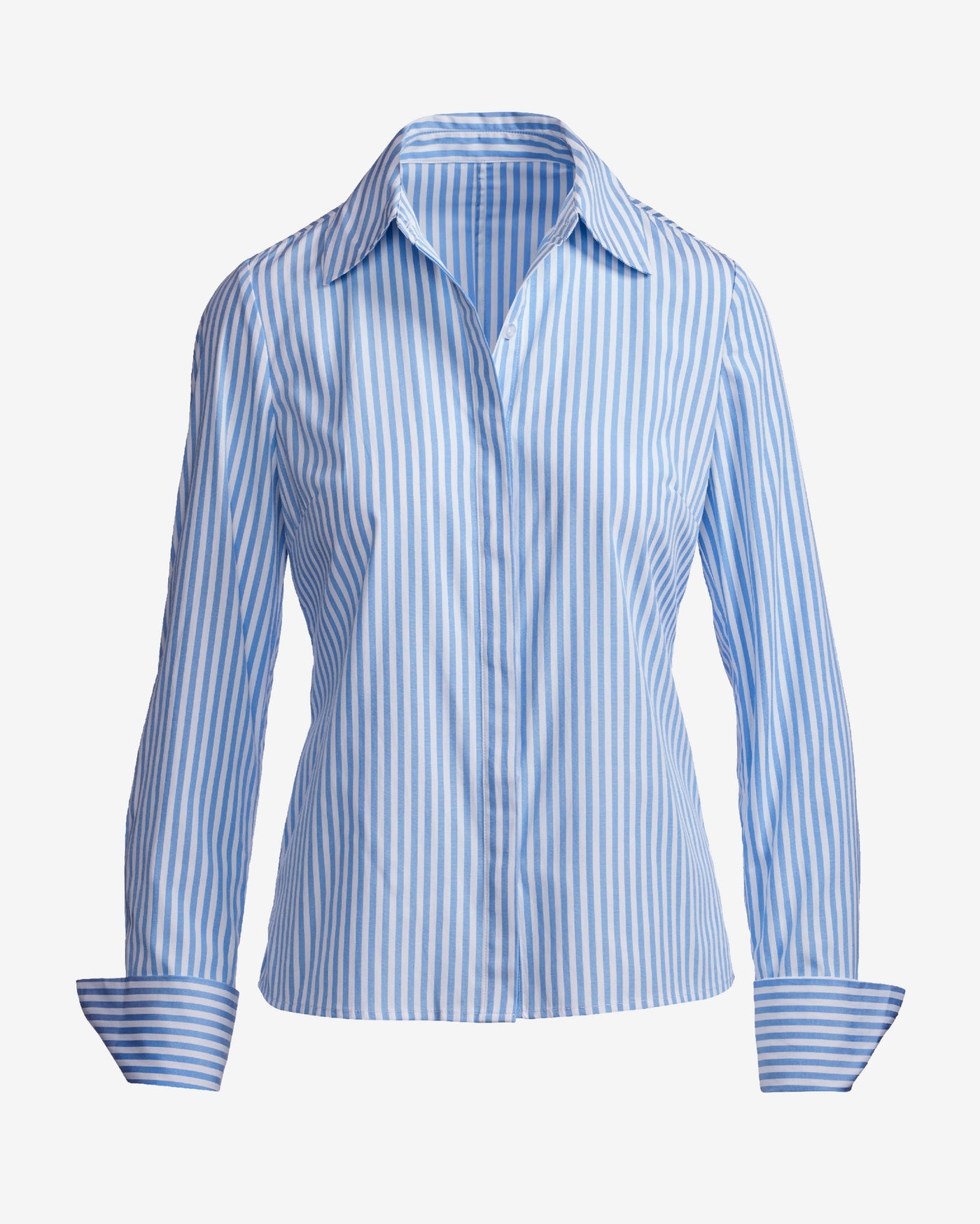 Sophia Print Button Up Poplin Shirt Blue Multi