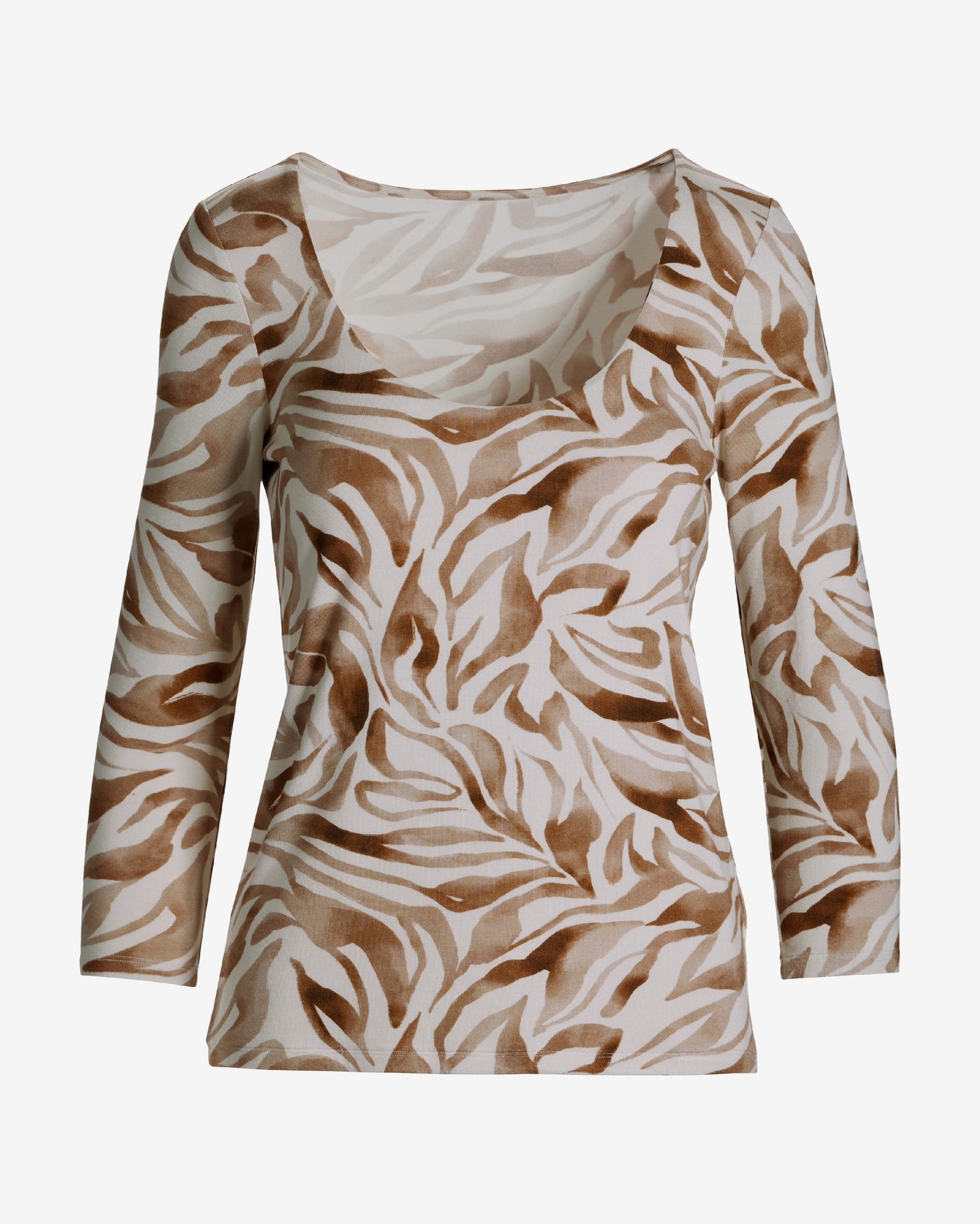So Effortless Print Scoop Neck Knit Top Watercolor Zebra