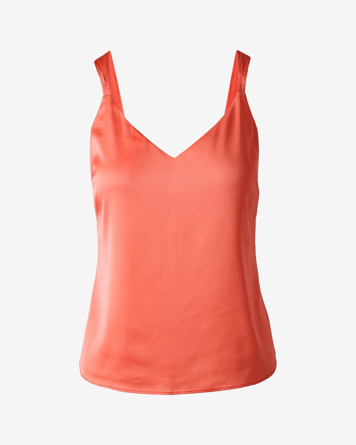 Lexi Sleeveless V-Neck Charmeuse Blouse Georgia Peach