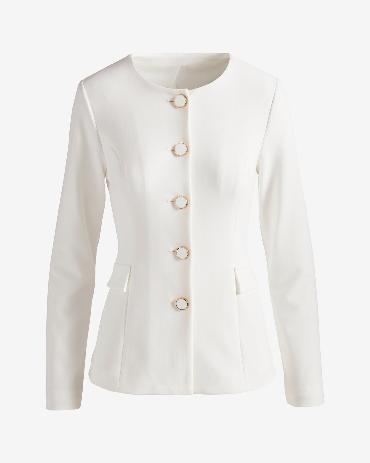 Beyond Travel Collarless Jacket Ivory Coast