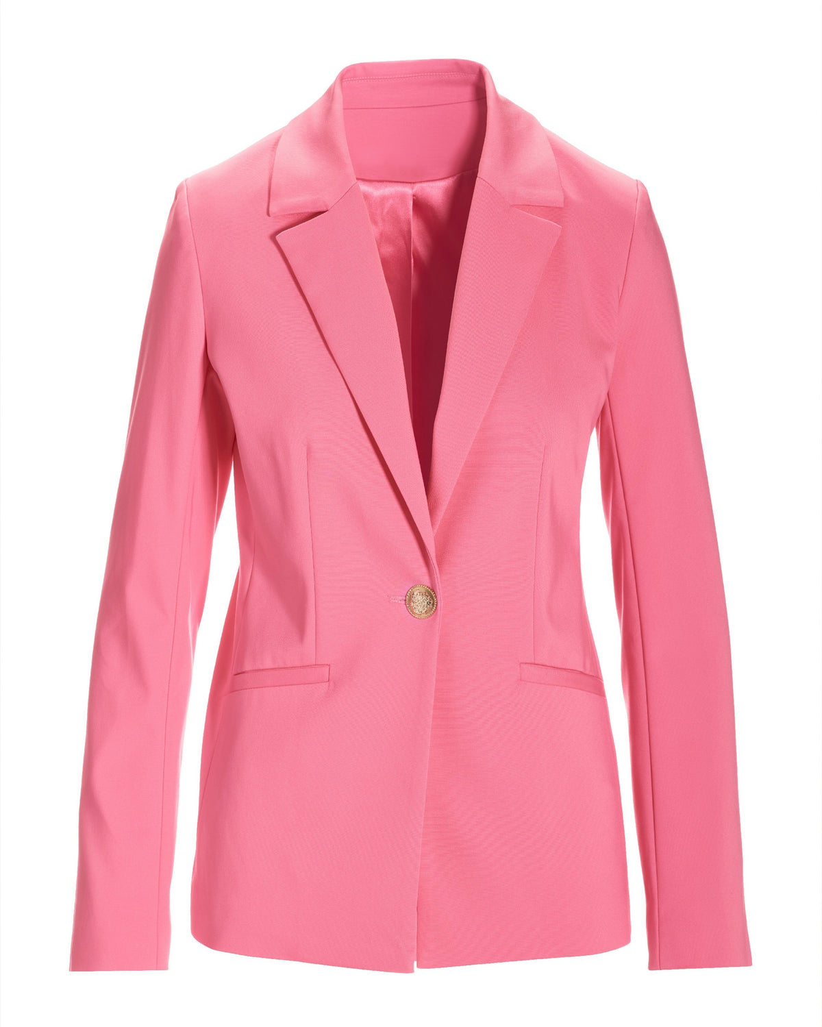 Modern Single Button Blazer Aurora Pink