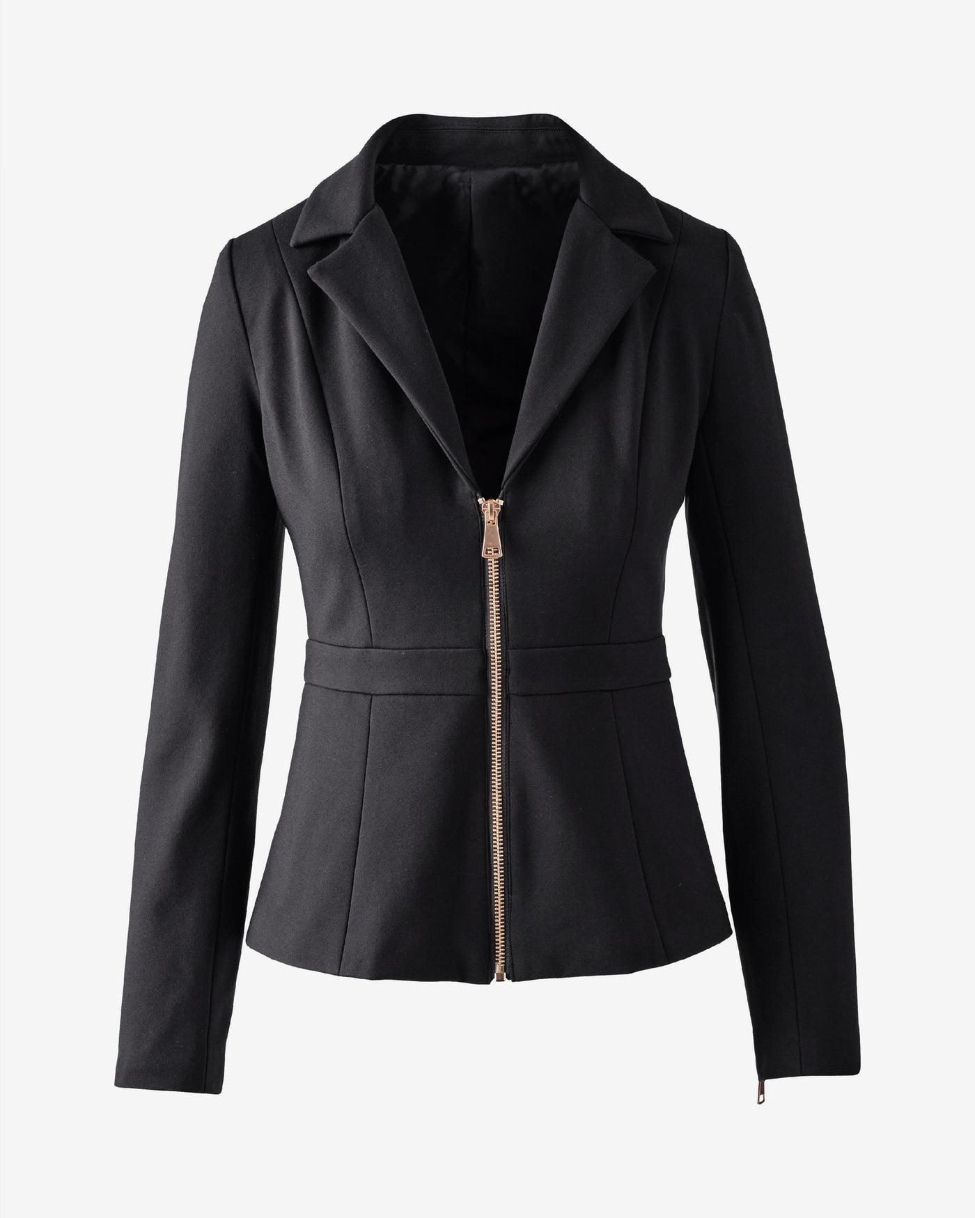Ultimate Ponte Zip Front Blazer Proper Black