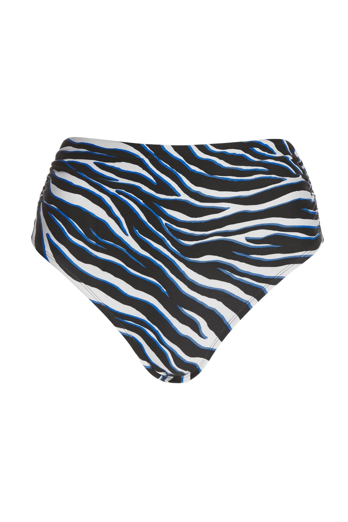 Ocean Zebra Swim Sense Printed High Waisted Bikini Bottom Deep Ocean/Black