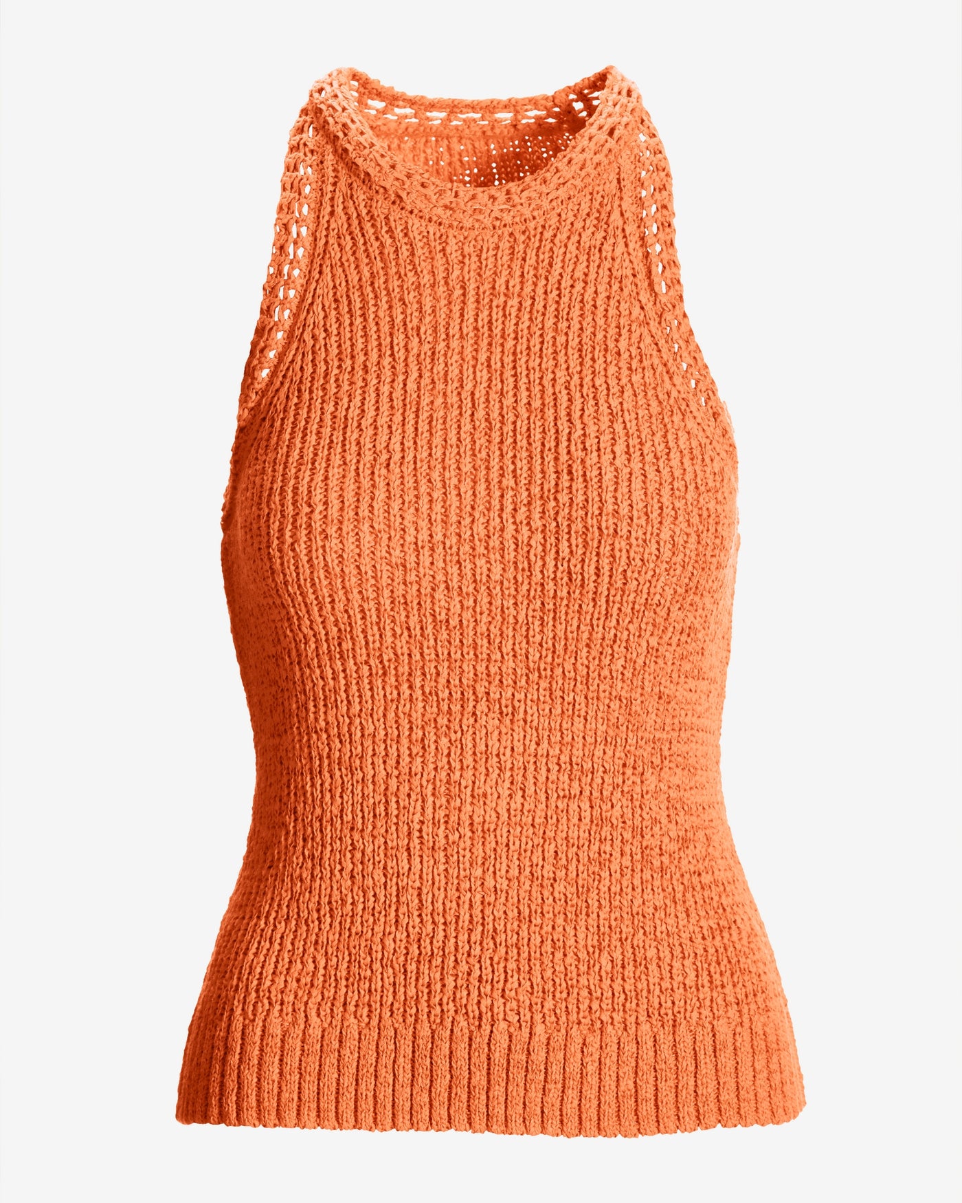 High Neck Sweater Tank Canteloupe