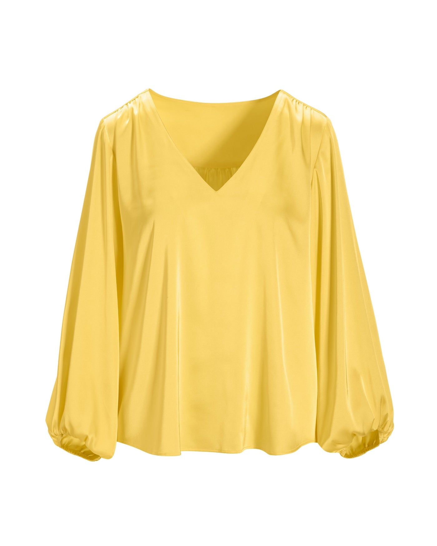 Scarlett V-Neck Charmeuse Blouse Snapdragon