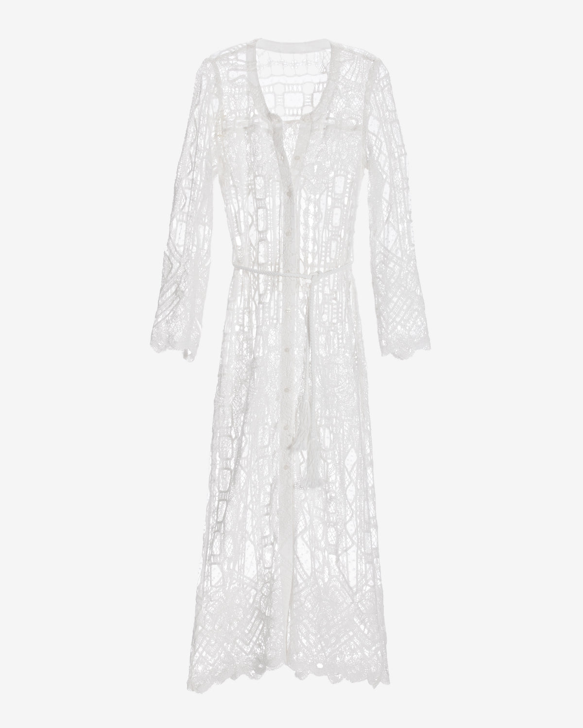 Mesh Crochet Mix Duster White