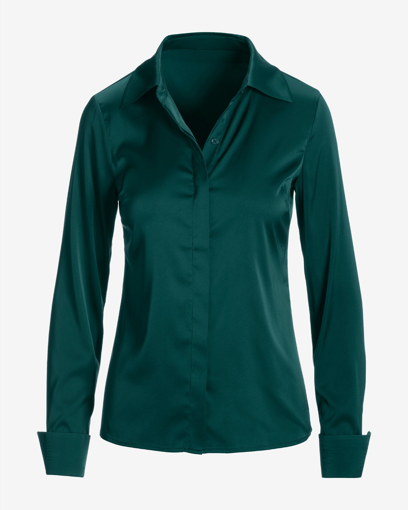 Sophia Button-Up Charmeuse Blouse Hunt Club