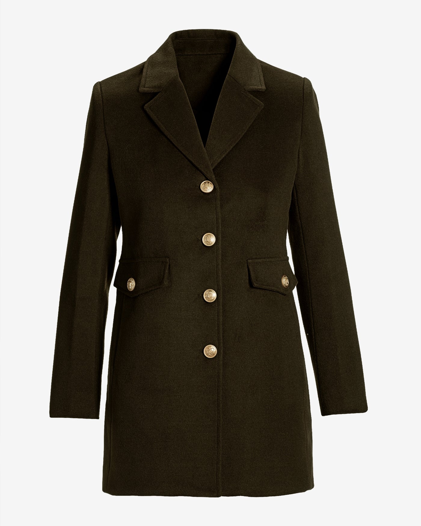 Classic Tailored Coat Chocolate Brown