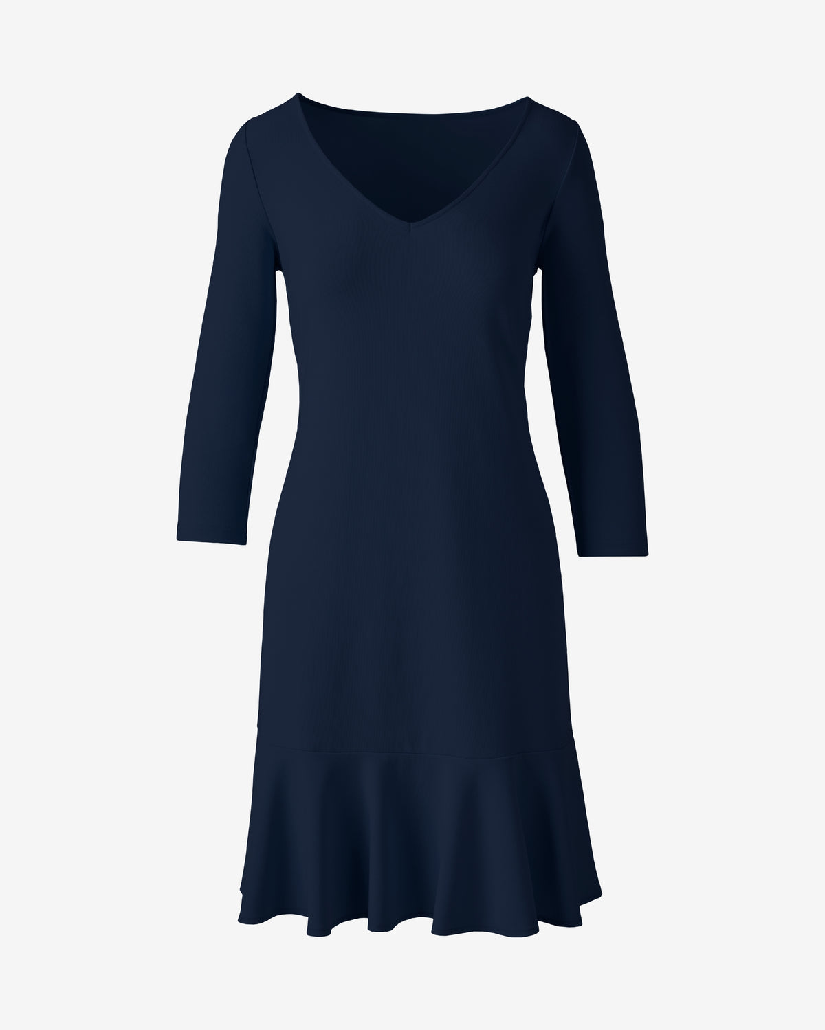 Beyond Travel Three Quarter Sleeve Flounce Dress Maritime Navy