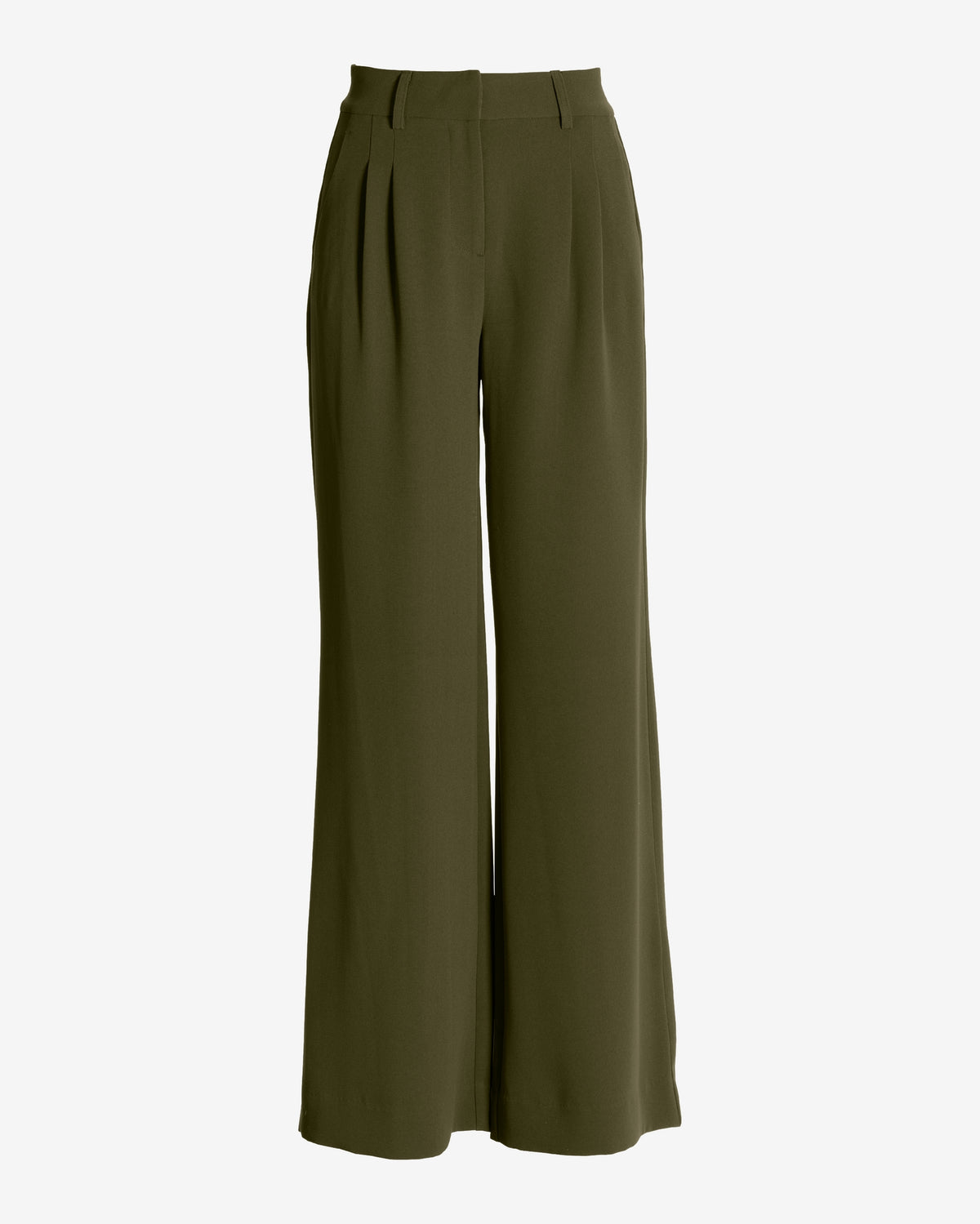 Malibu Wide Leg Effortless Drape Trouser Pant Olive