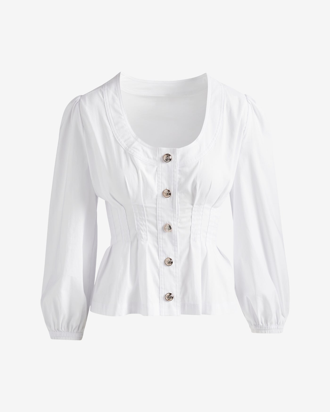 Pleated Poplin Blouse Pure White