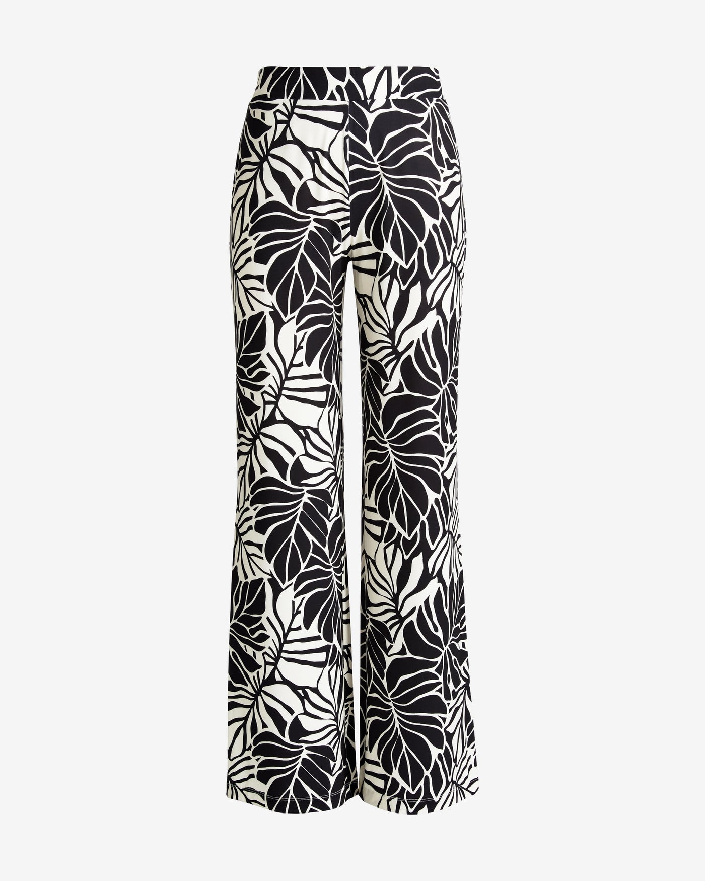 Malibu Print Wide Leg Pant Contrast Leaves