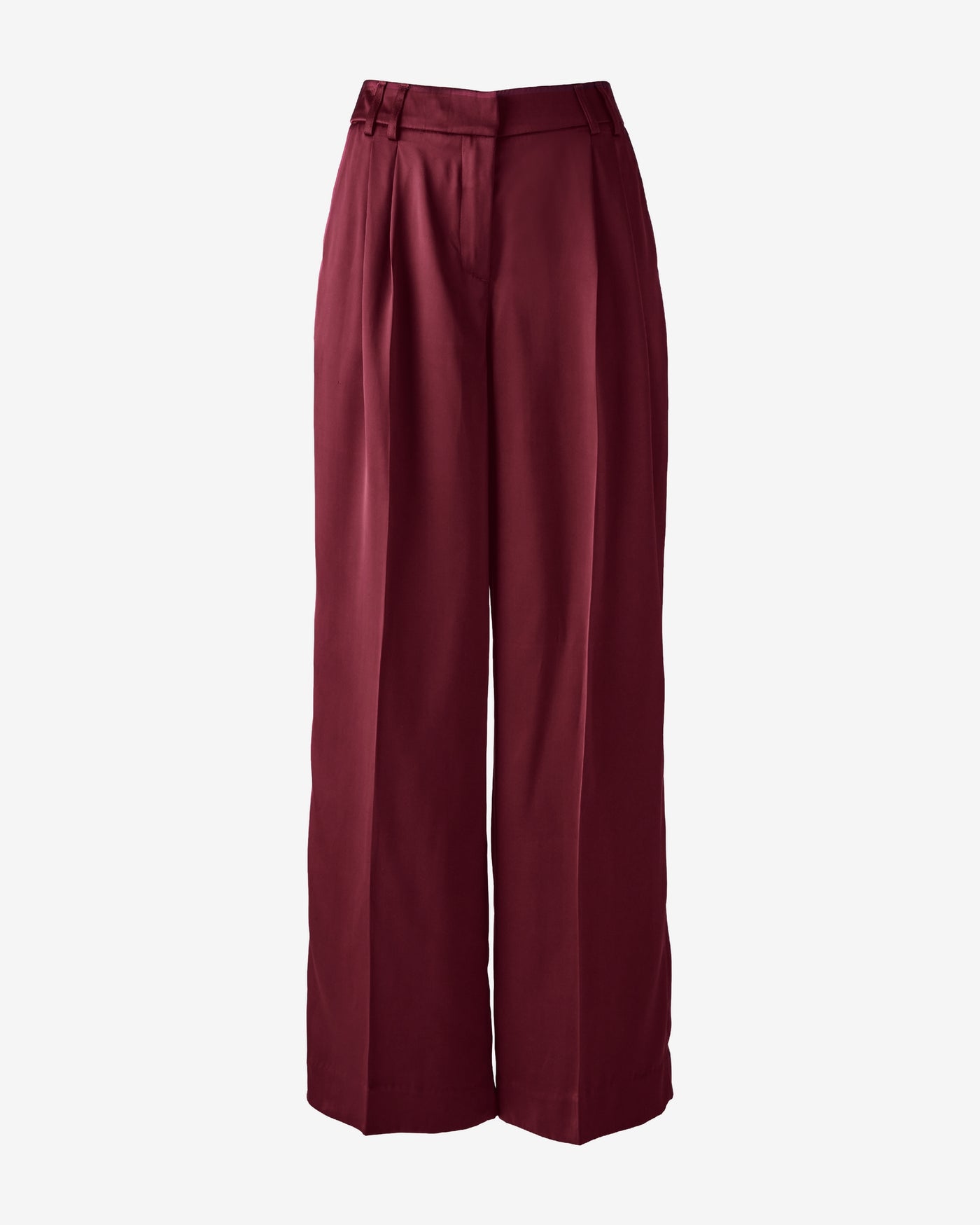 Wide Leg Satin Trouser Windsor Wine