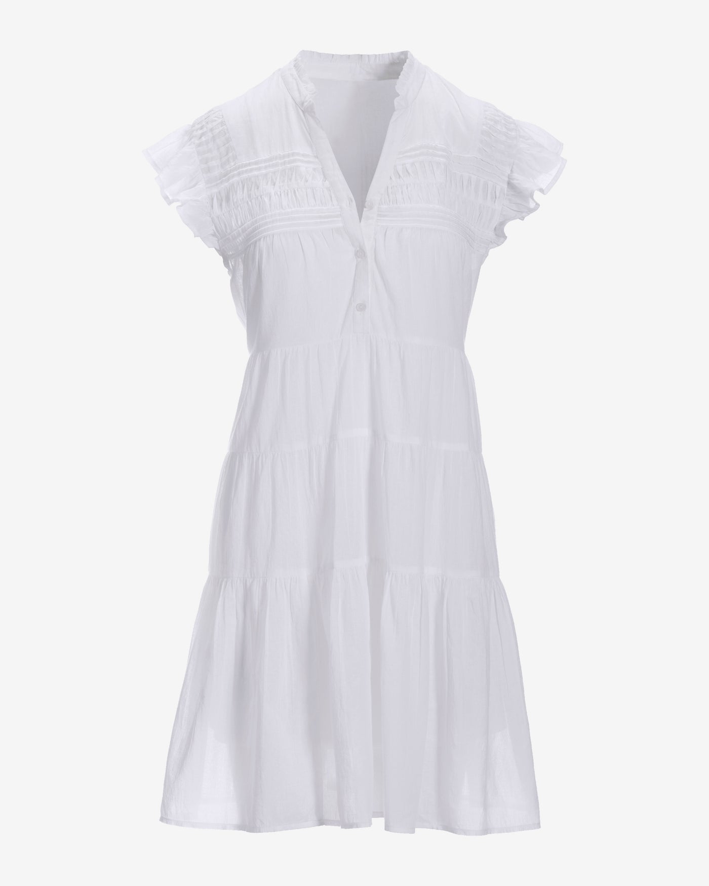 Tiered Shift Dress White