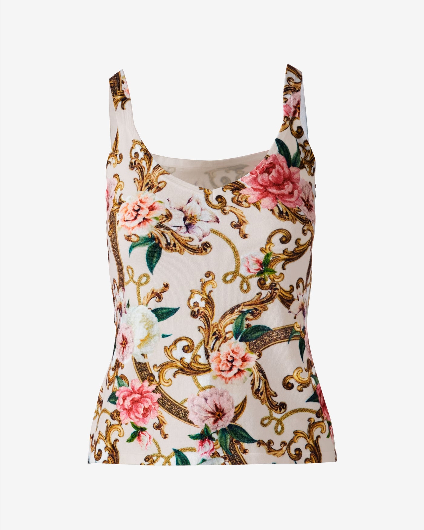 Printed Light Weight Sweater Tank Floral Fleurs