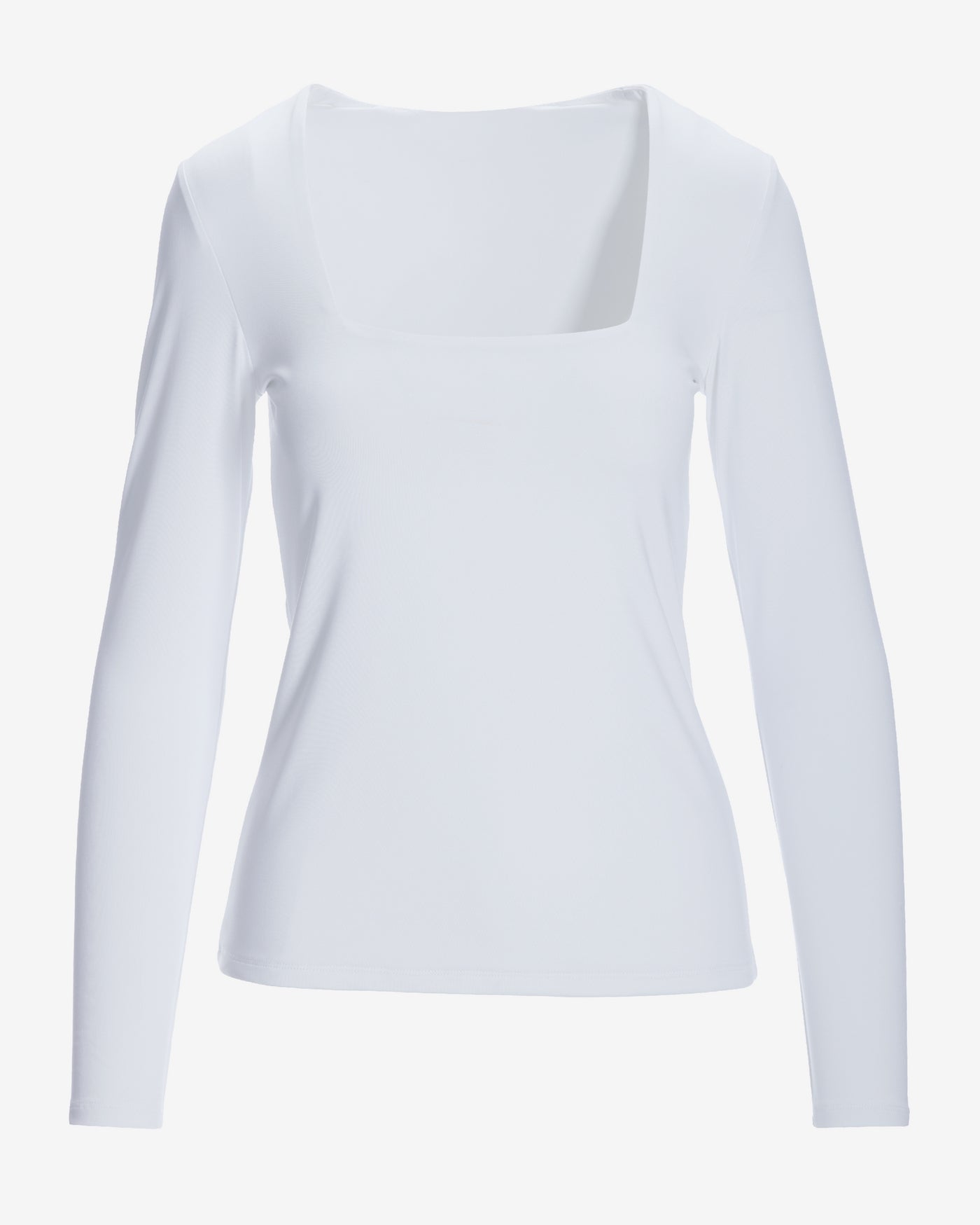 So Modern Square Neck Long Sleeve Top Pure White