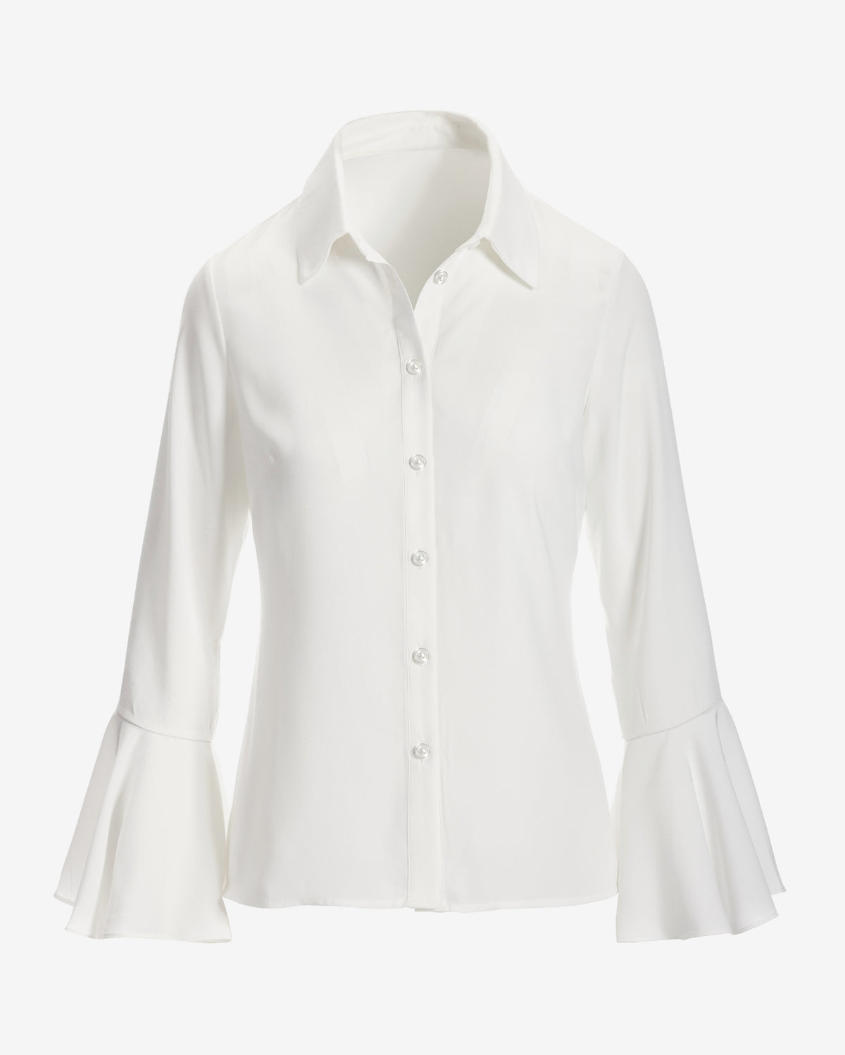 Alexa Flare Sleeve Shirt White