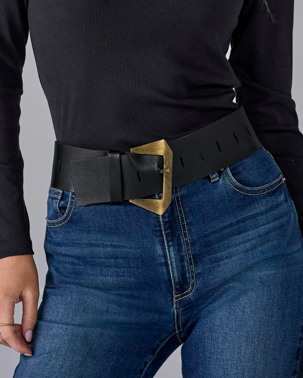 Wide Width Buckle Belt Black