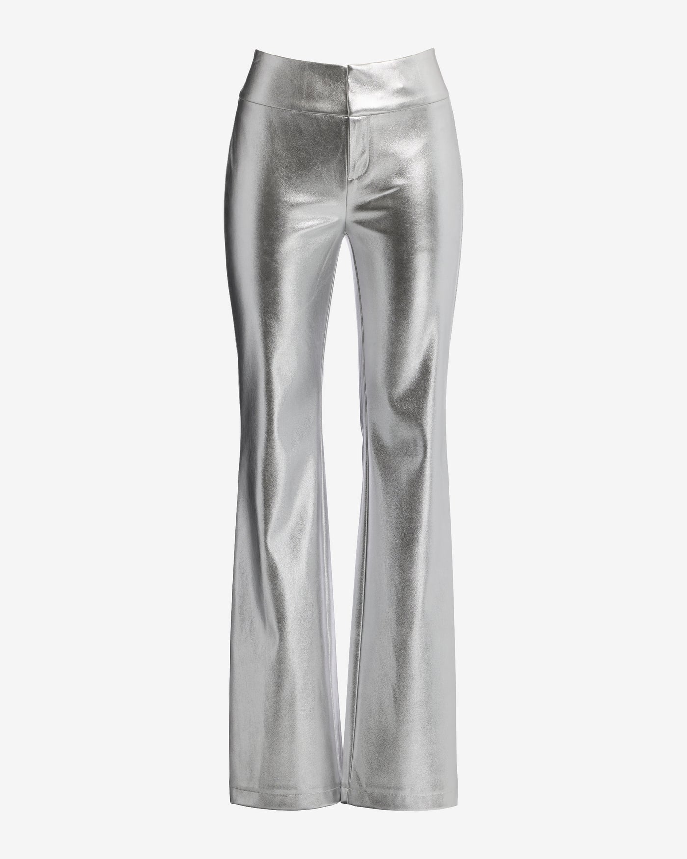 Faux Leather Bootcut Pant Silver