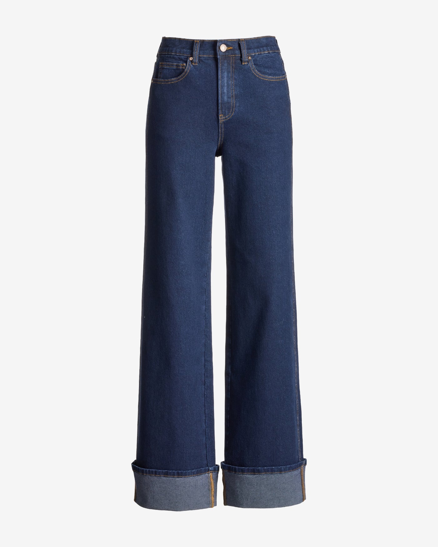 Malibu Wide Leg Cuffed Jean Dark Rinse
